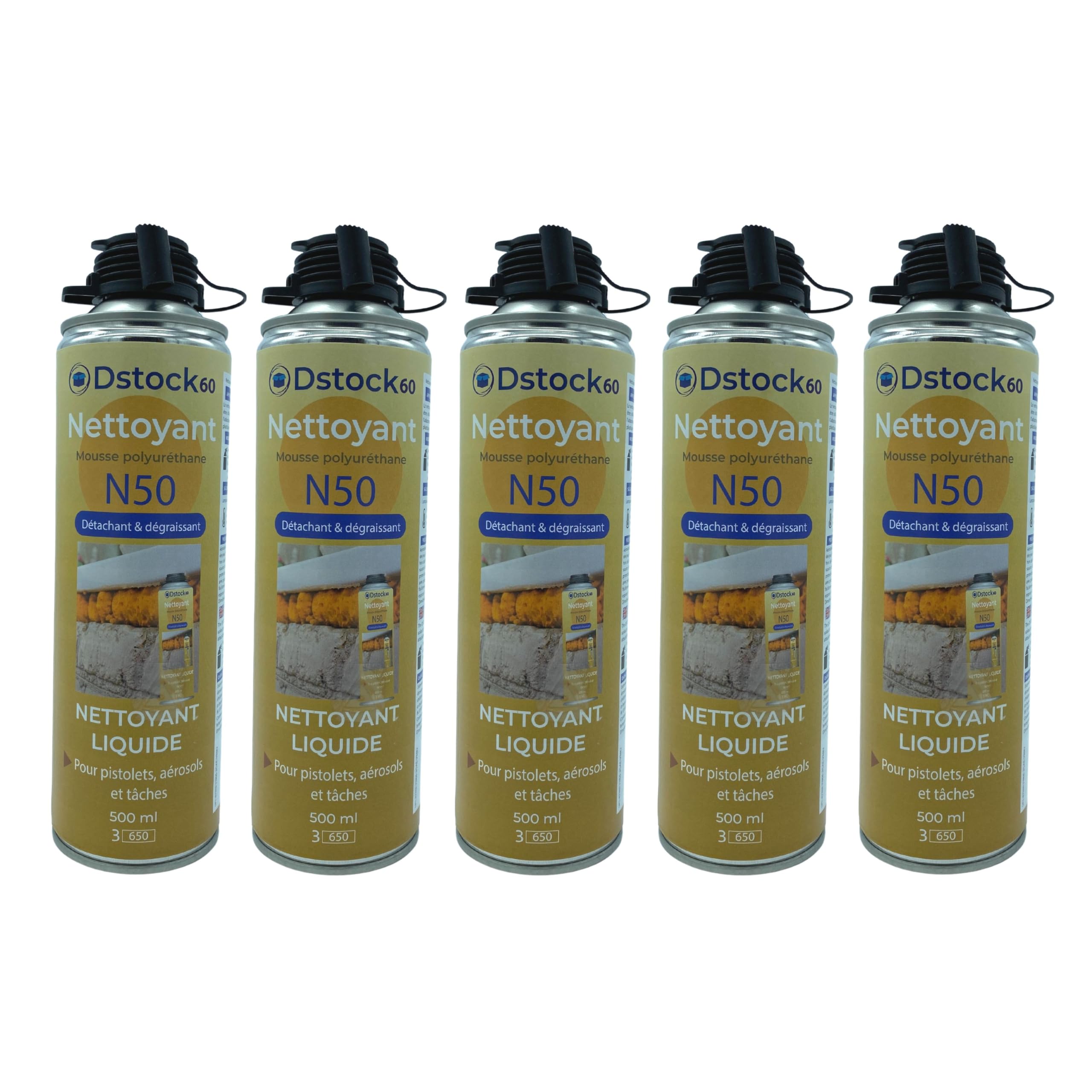 dstock60-nettoyant-mousse-expansive-lot-5-x-500-ml-pistolet image 1