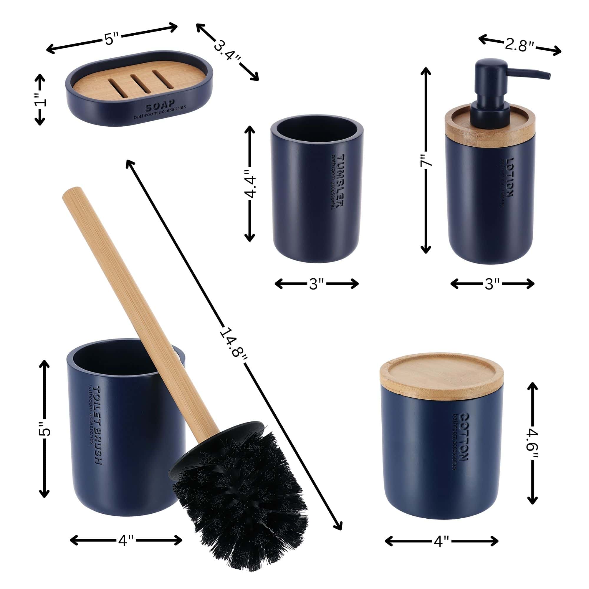 evideco-ensemble-salle-de-bain-bleu-marine-bambou-5-pi-ces image 4