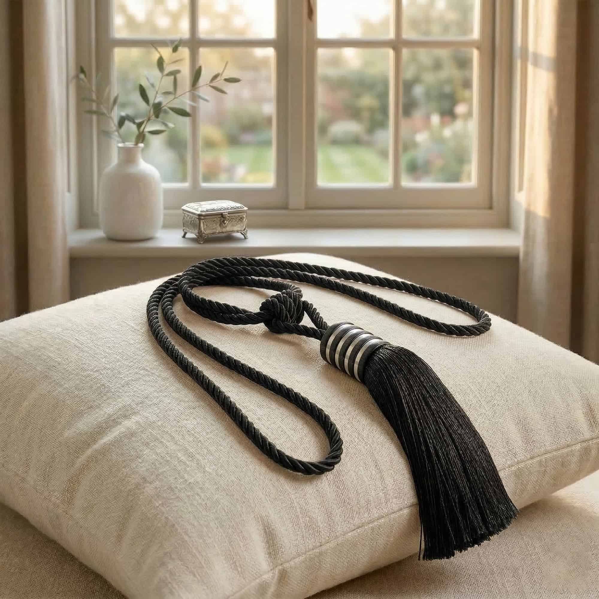 evideco-embrasse-rideau-noir-nuit-pompon-84-cm image 3