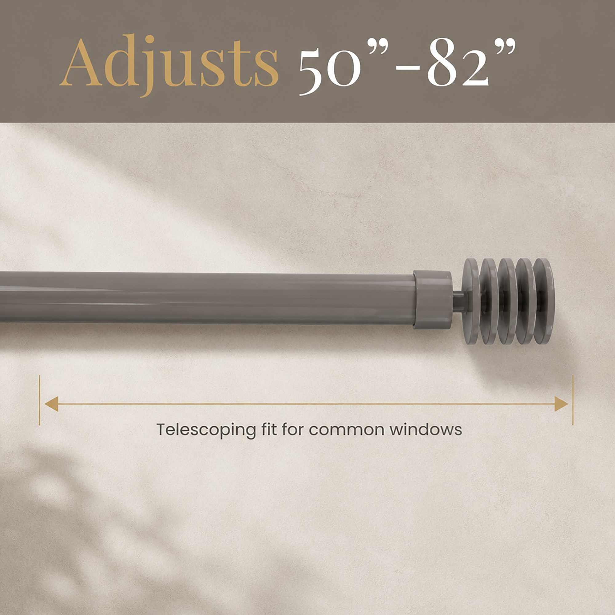 evideco-home-accessories-tringle-rideau-extensible-taupe-127-208-cm image 2