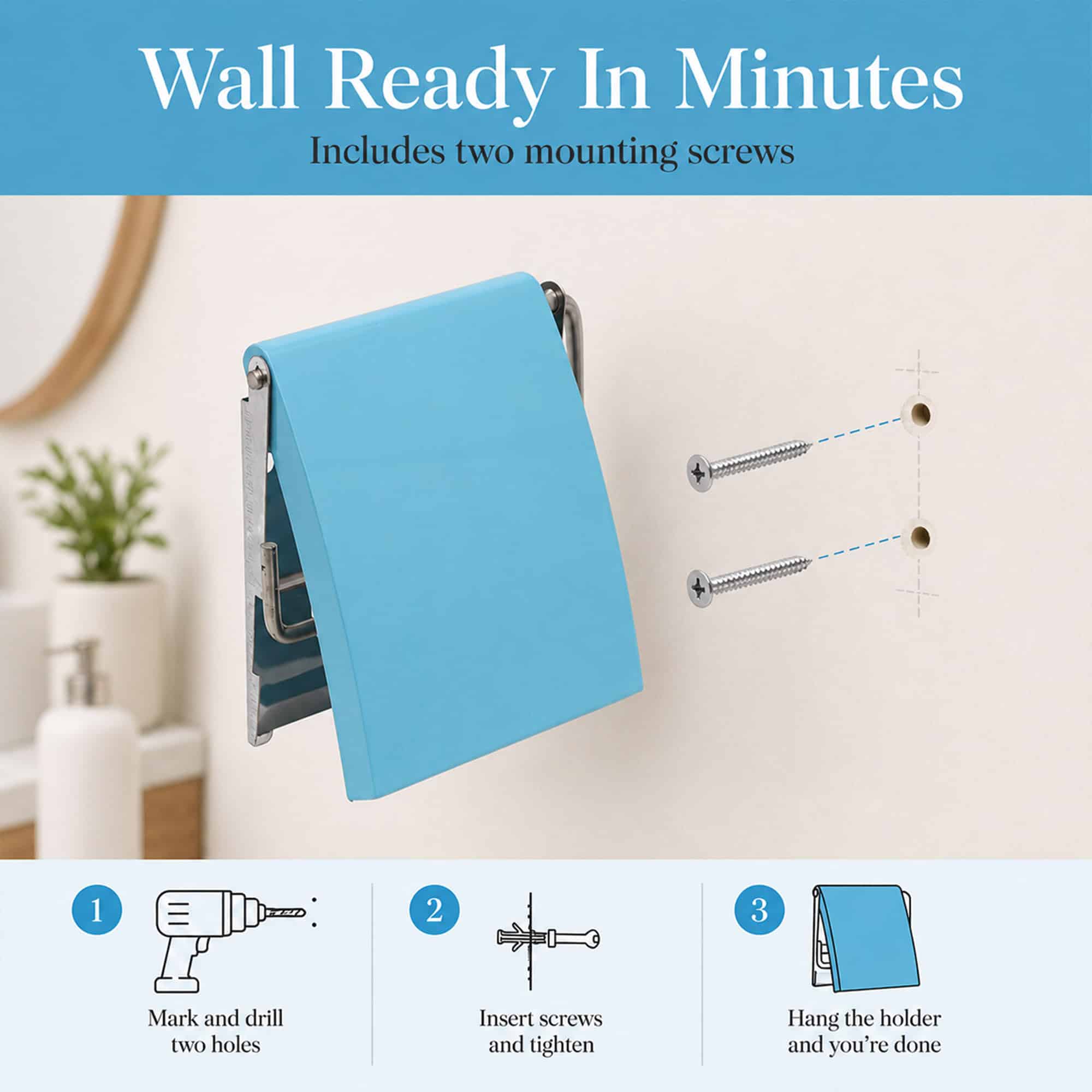evideco-porte-papier-toilette-mural-bleu-aqua image 6