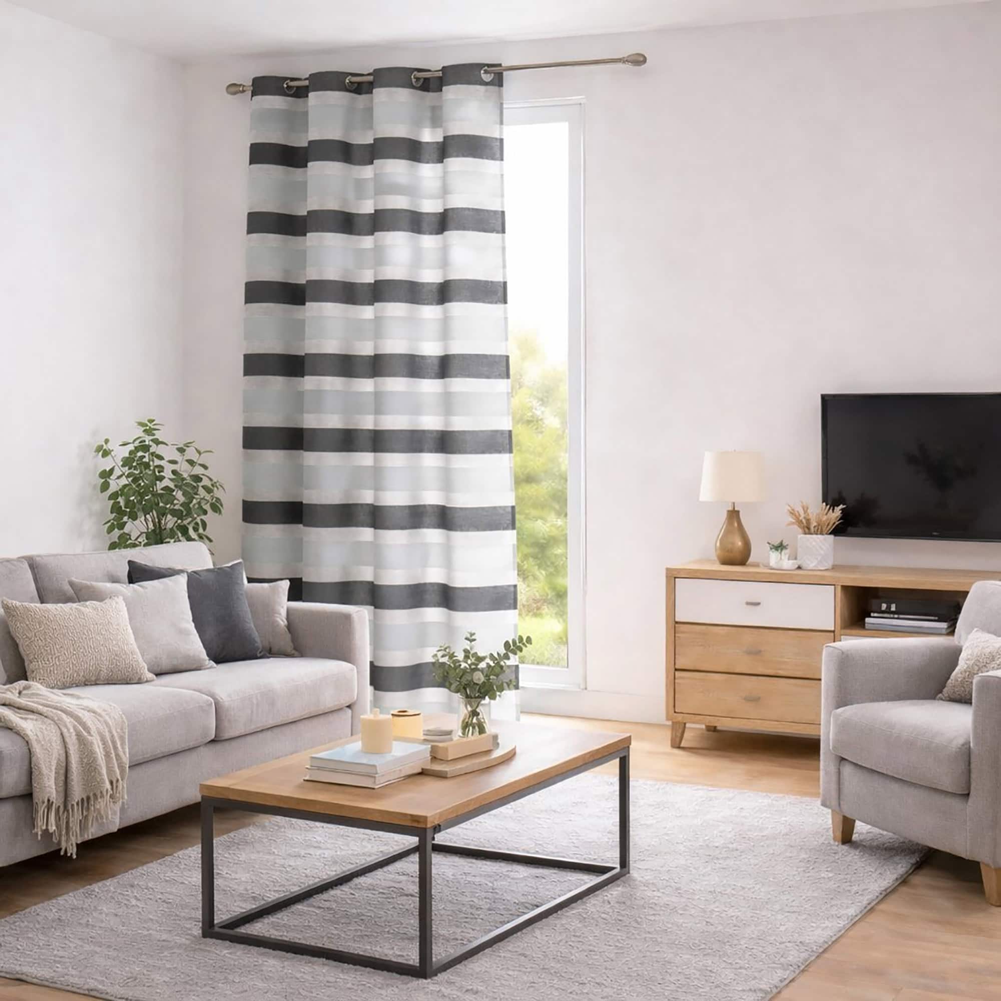 evideco-rideau-voilage-ray-noir-bleu-illets-241x140-cm image 3