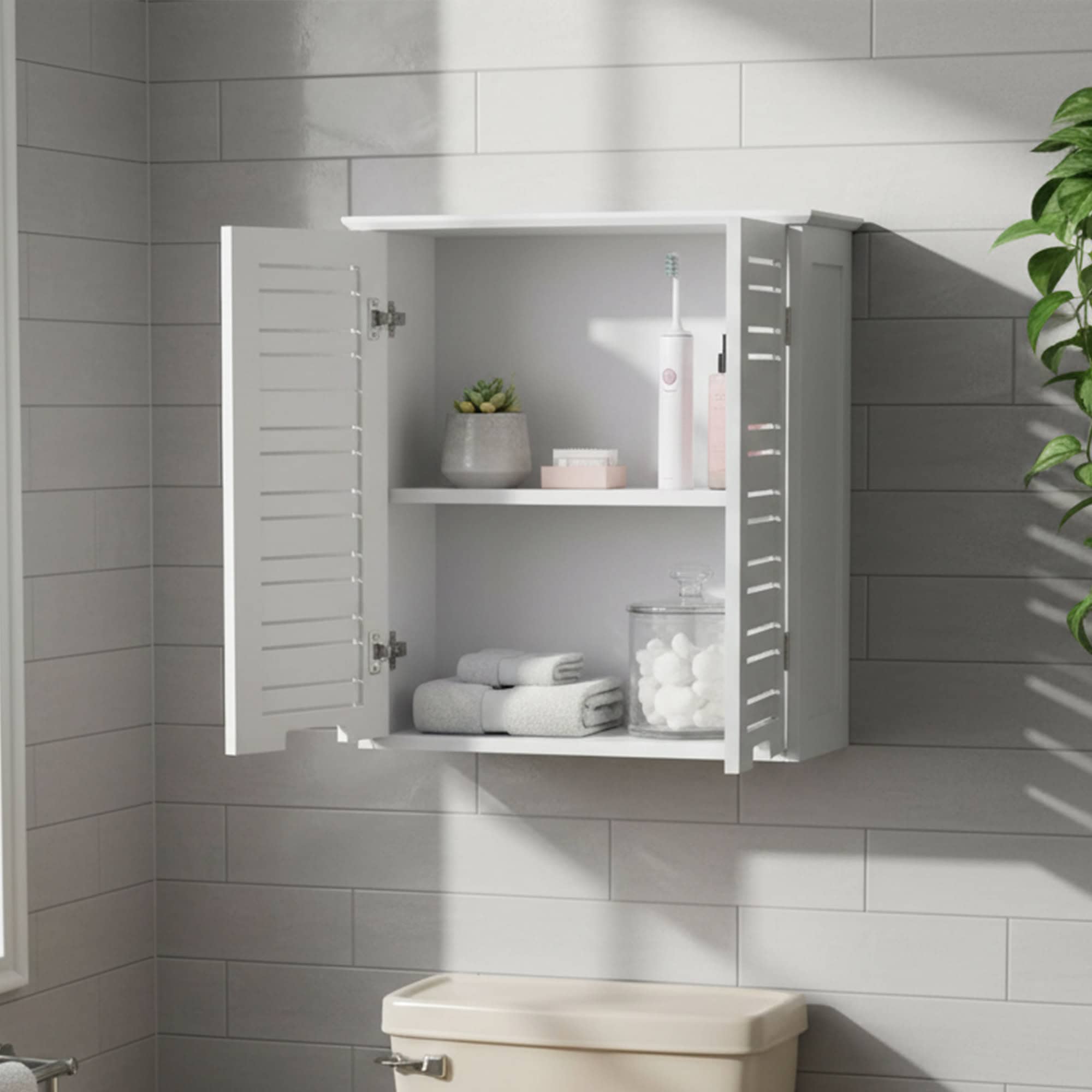 evideco-miami-armoire-murale-blanche-double-porte image 2