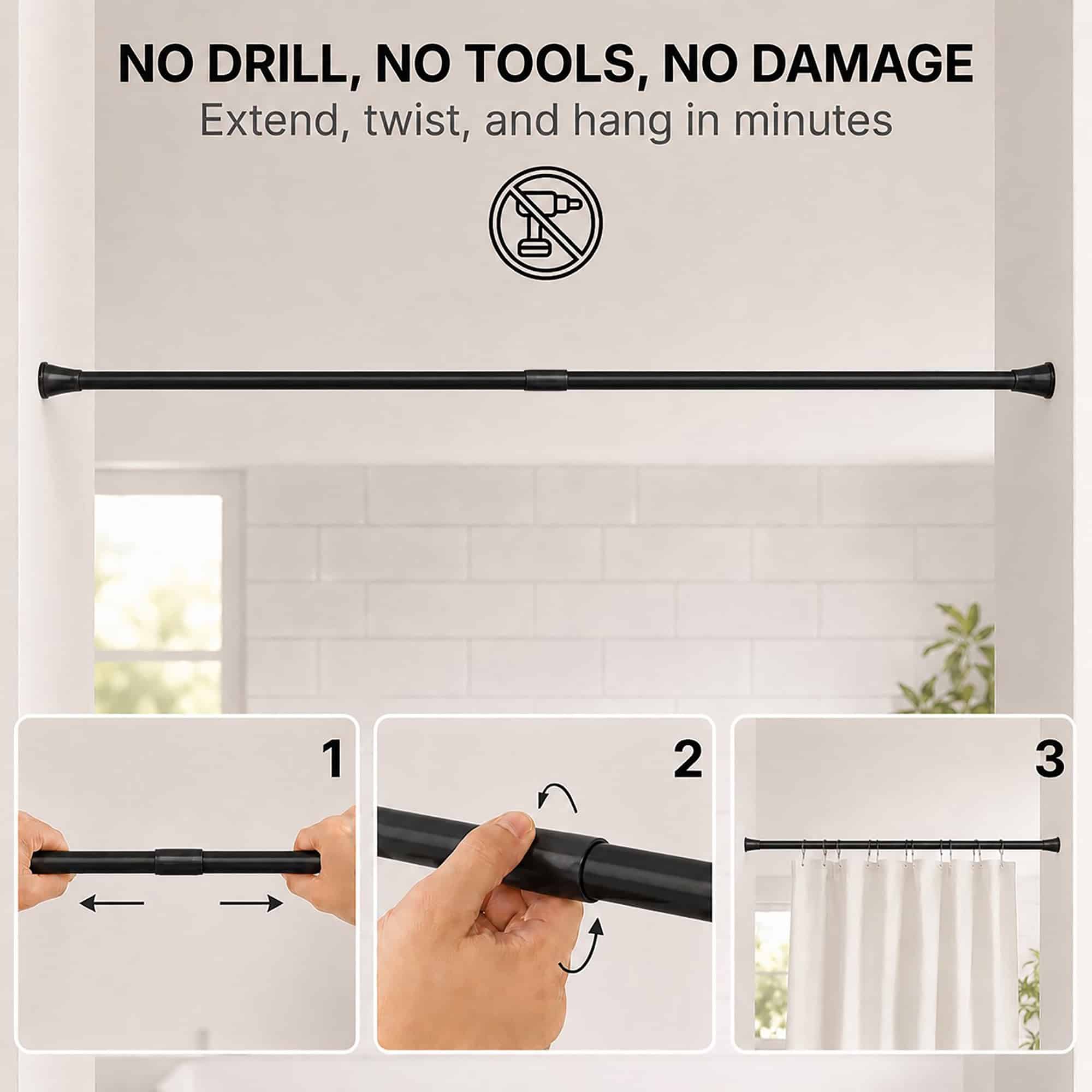 evideco-tringle-rideau-douche-extensible-28-47-pouces-noire image 3