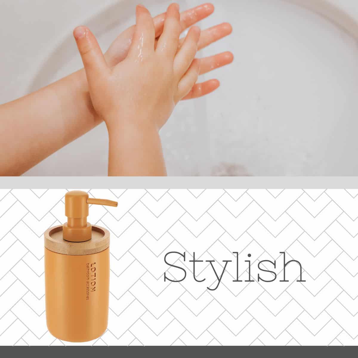 evideco-bathroom-accessories-distributeur-savon-jaune-moutarde-bambou image 5