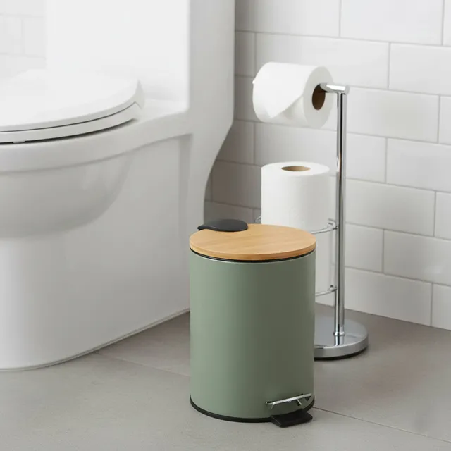 evideco-poubelle-salle-de-bain-verte-bambou-2-5-l-p-dale image 1