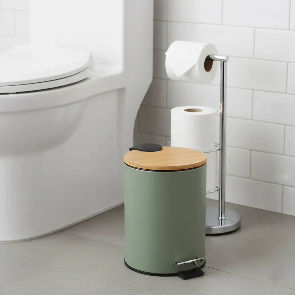 evideco-poubelle-salle-de-bain-verte-bambou-2-5-l-p-dale image 1