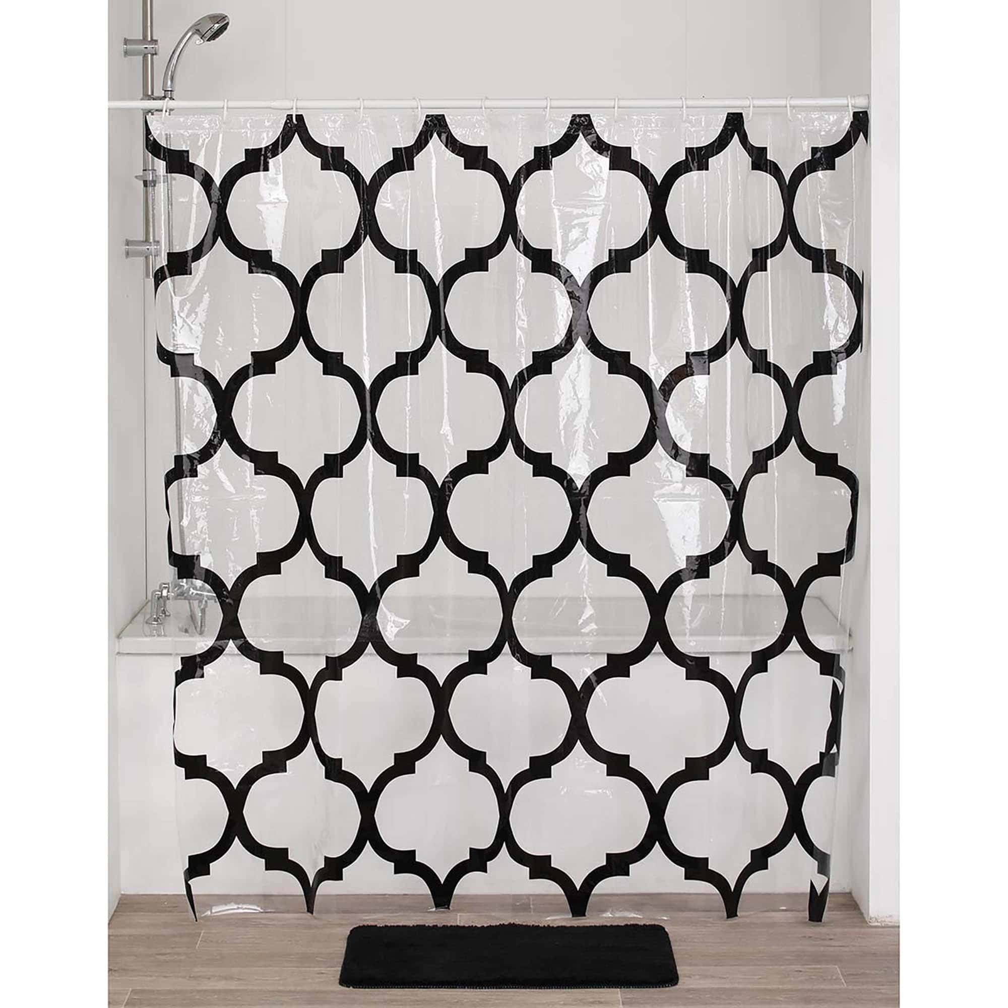 evideco-shower-rideau-douche-peva-transparent-arabesque-noir-180x180 image 2