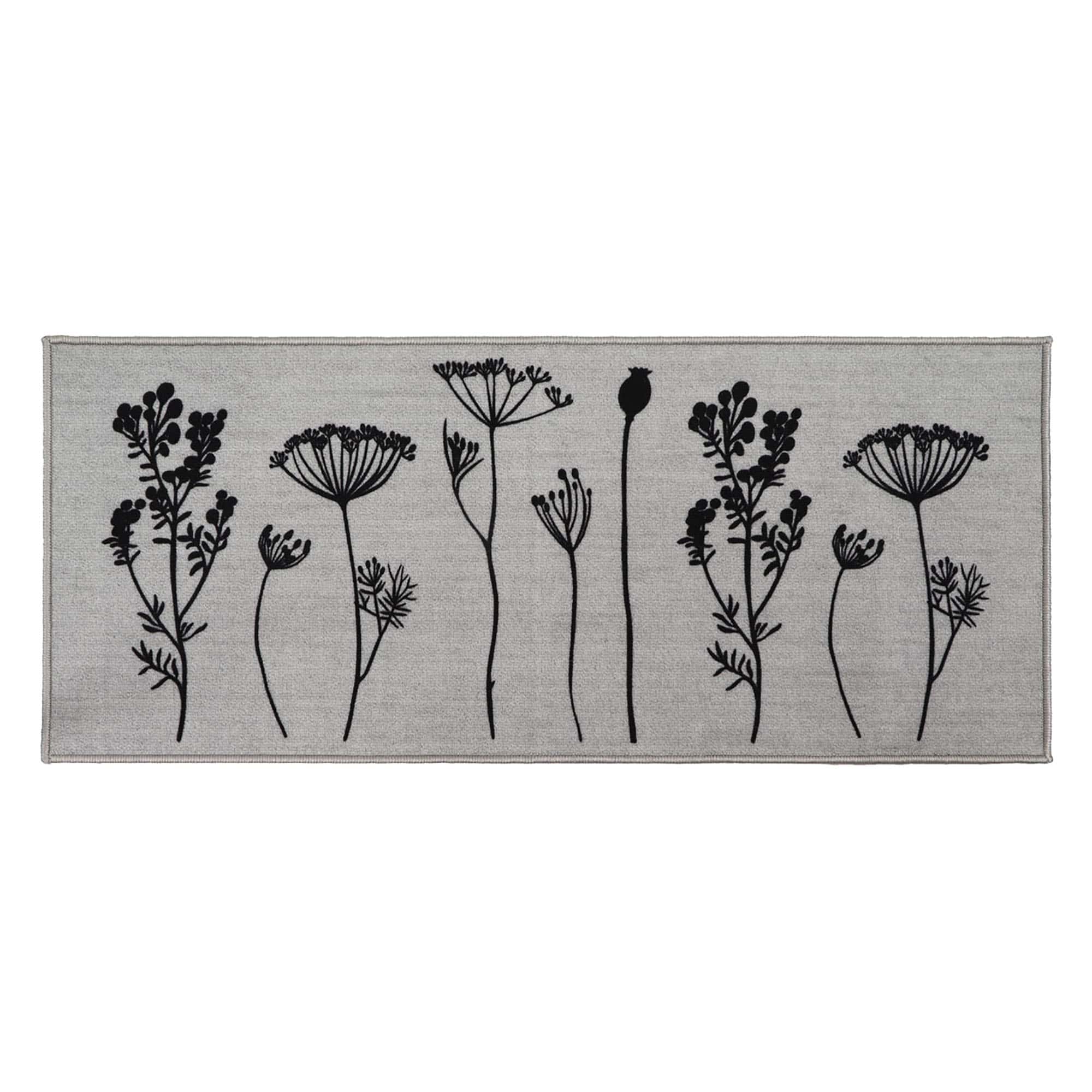 evideco-home-accessories-wildflowers-tapis-cuisine-48x20-gris-noir-effet-laine image 8