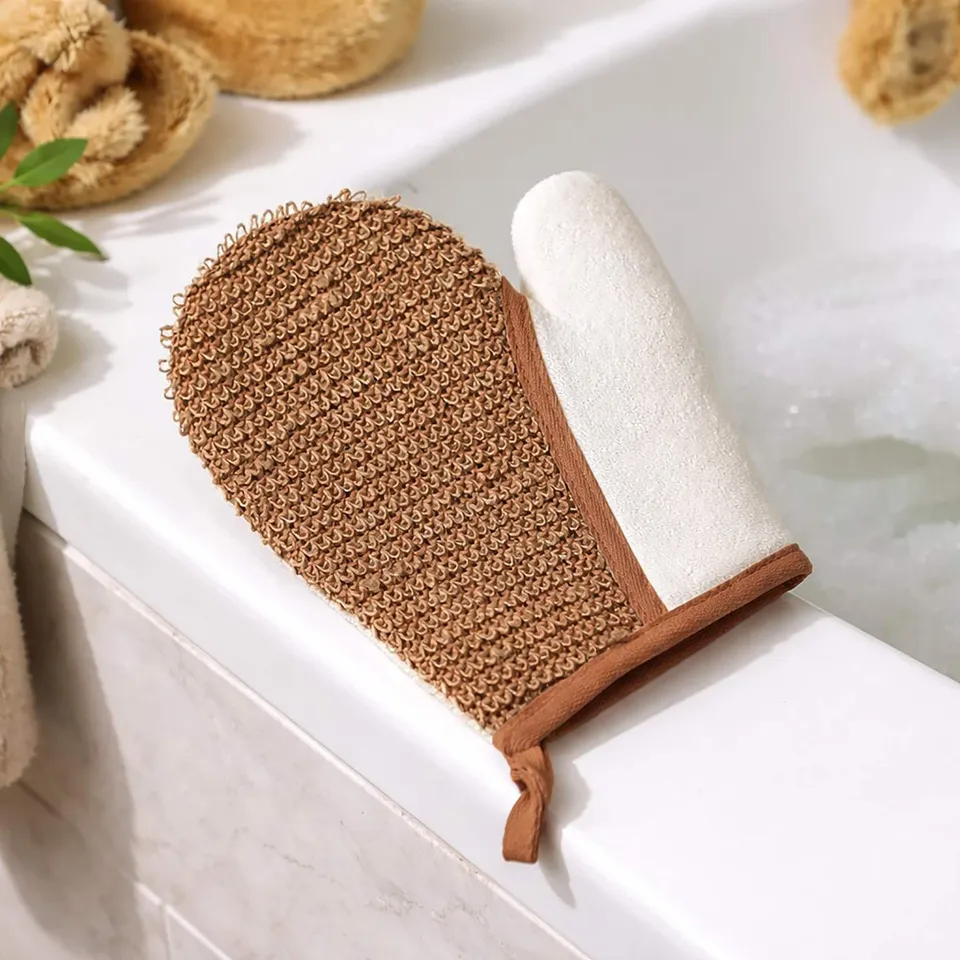 evideco-gant-gommage-corps-cr-me-marron-bambou-chanvre image 1