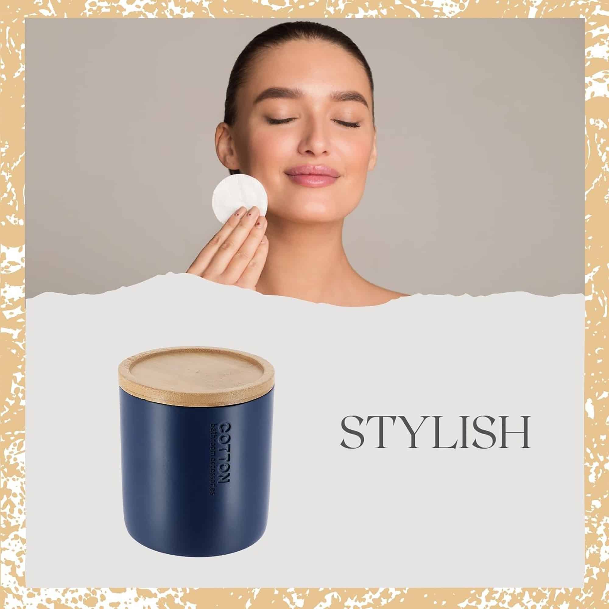 evideco-bo-te-coton-tige-bleu-marine-bambou-polyresine image 5