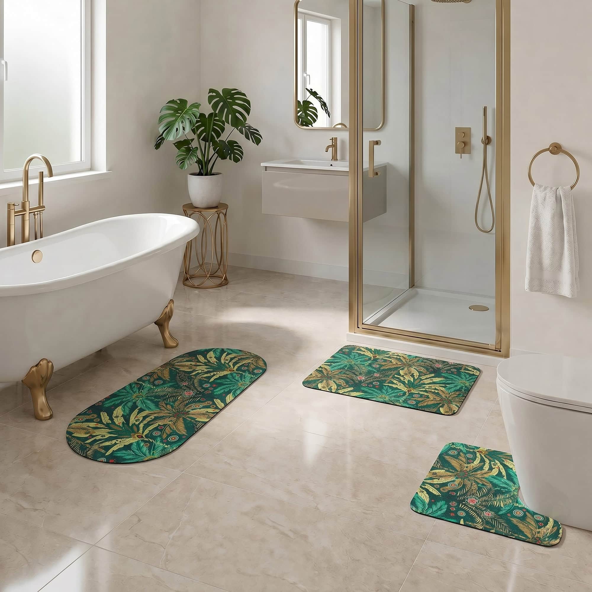 evideco-jungle-bloom-lot-3-tapis-de-bain-tapis-antid-rapant image 1