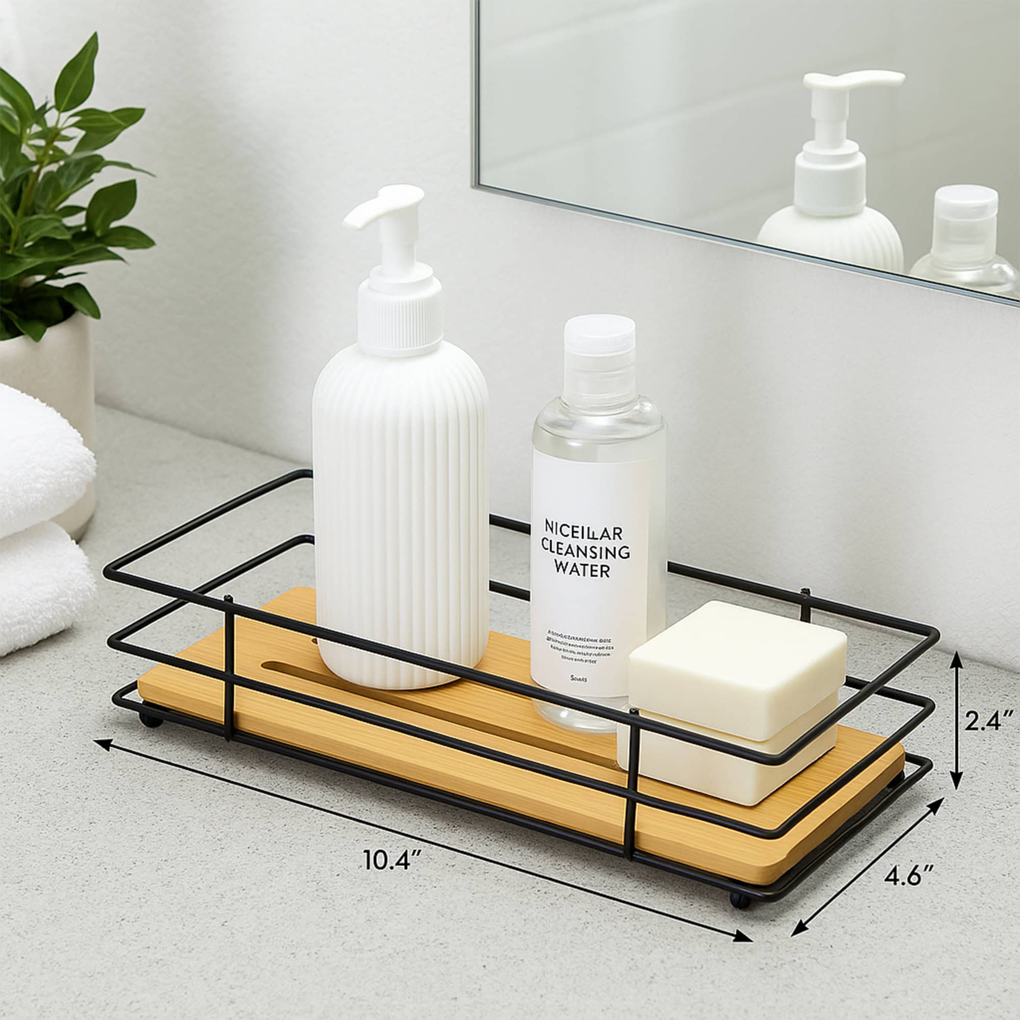 evideco-plateau-organisateur-salle-de-bain-bambou-noir image 3