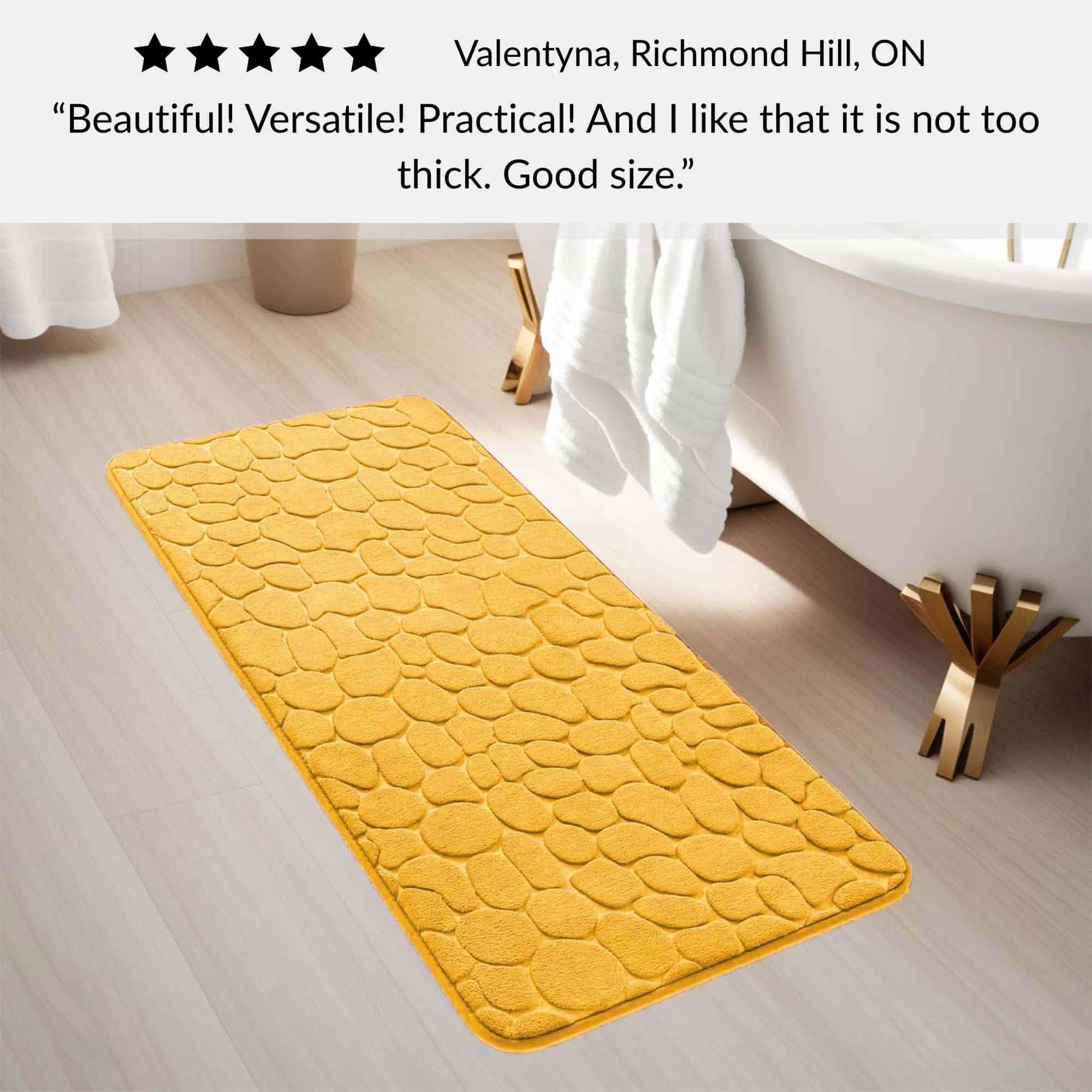 evideco-tapis-de-bain-m-moire-de-forme-jaune-moutarde-122x46 image 7