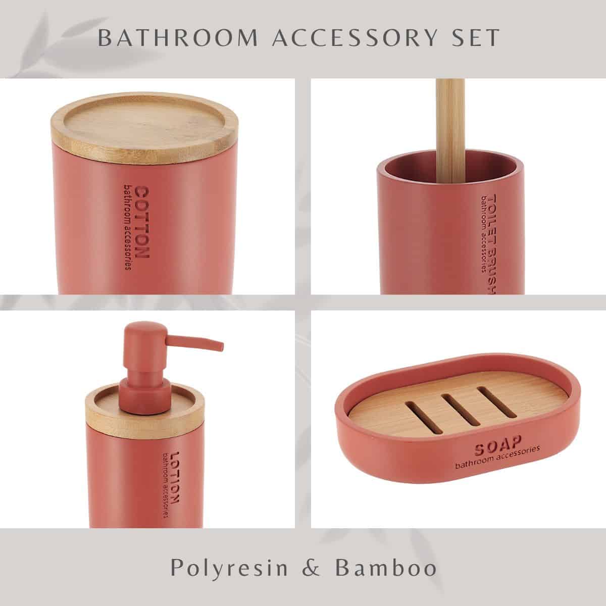 evideco-toilet-seats-set-salle-de-bain-terracotta-bambou-5-pi-ces image 5