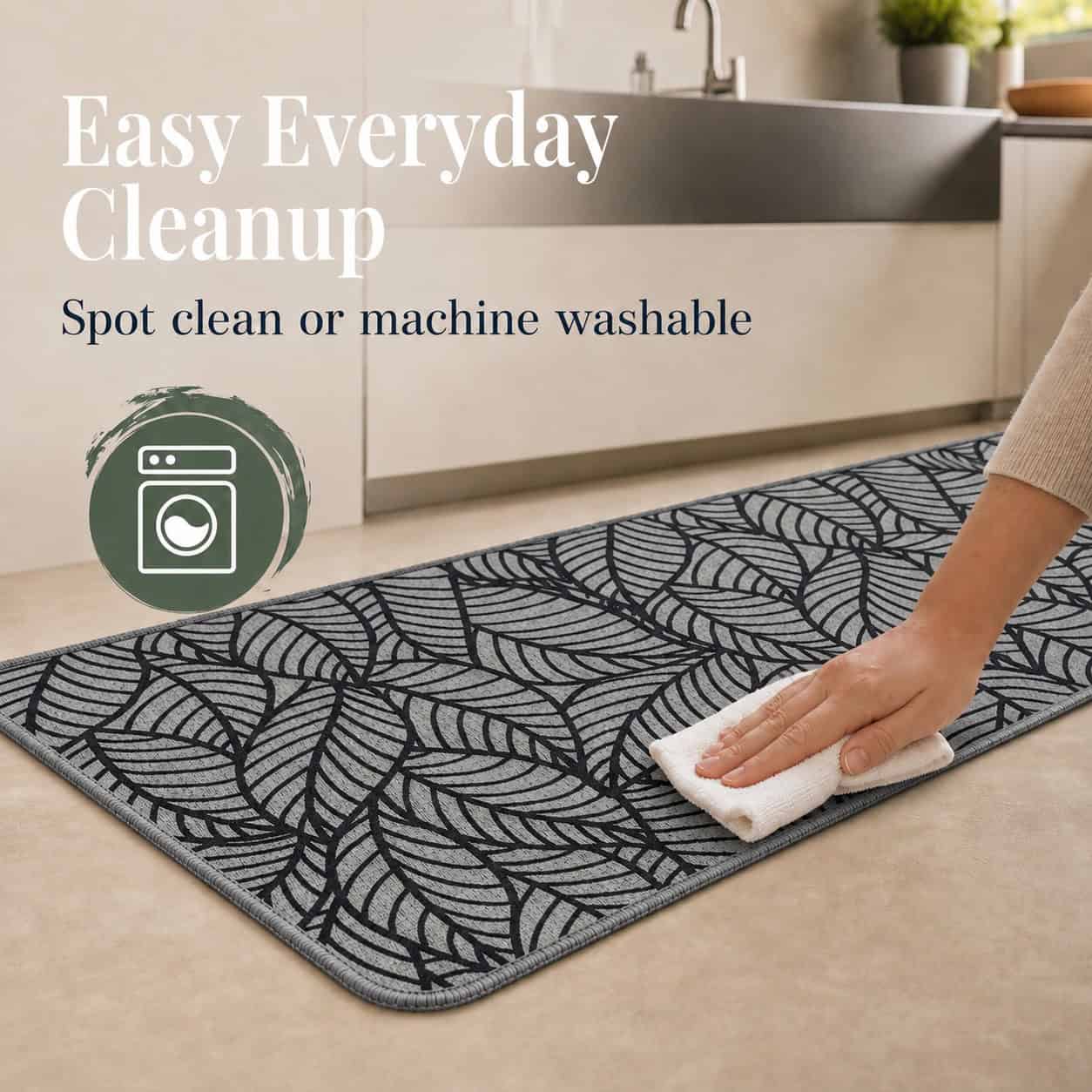 evideco-jungle-tapis-de-cuisine-feuilles-grises-lot-2-antid-rapant image 8