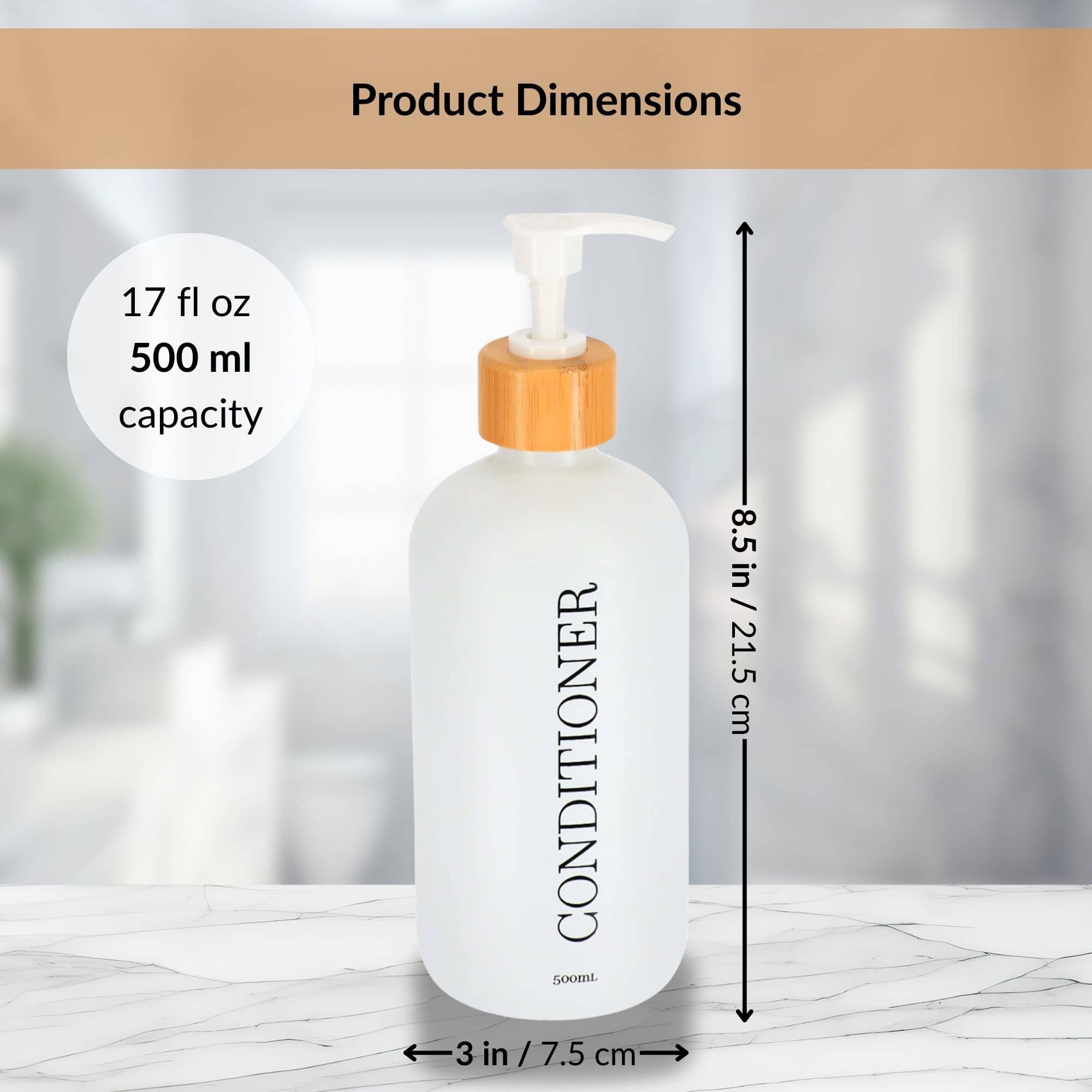 evideco-bathroom-accessories-distributeur-apr-s-shampoing-500-ml-blanc-mat-verre image 6