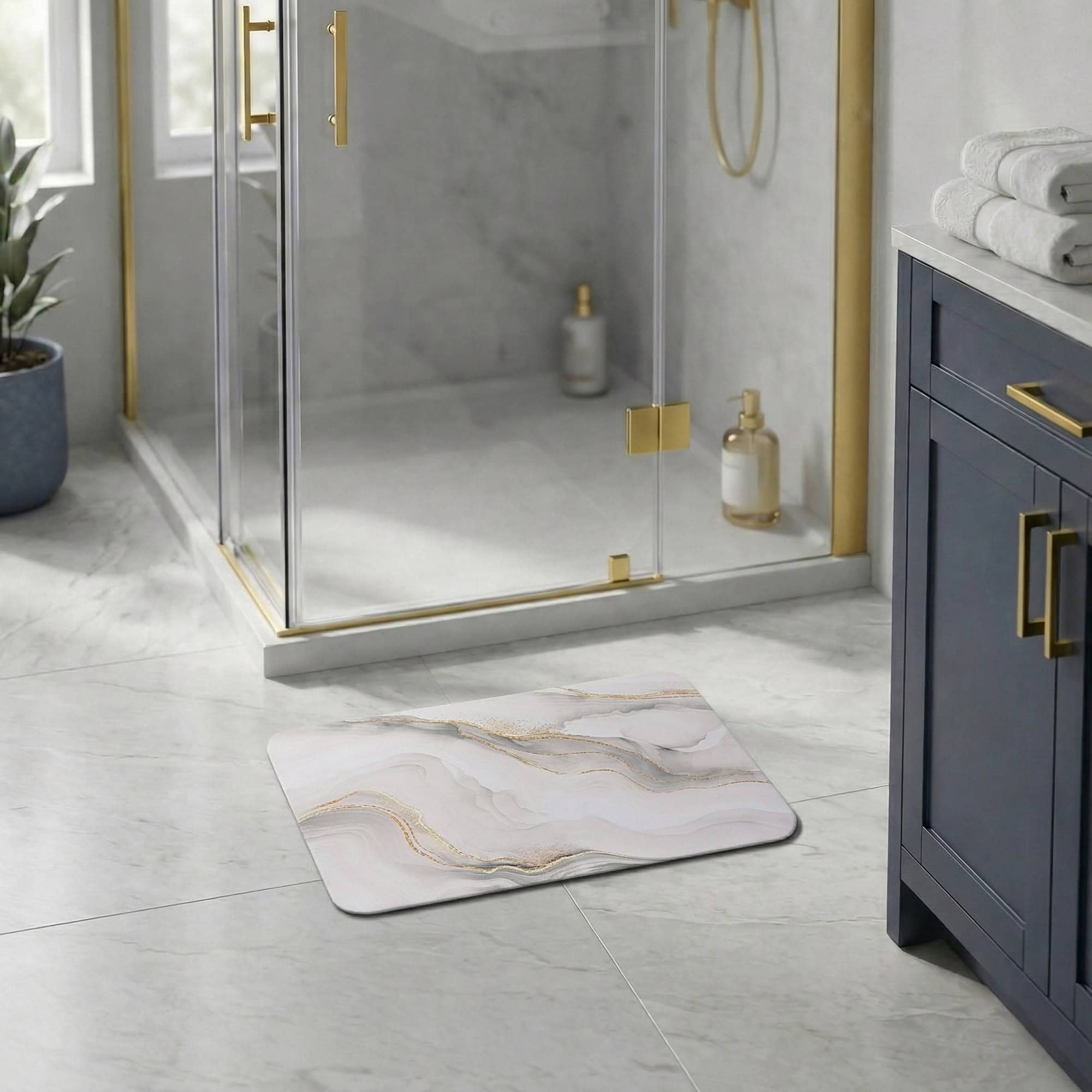 evideco-tapis-de-bain-marbre-beige-24x18-absorbant image 1