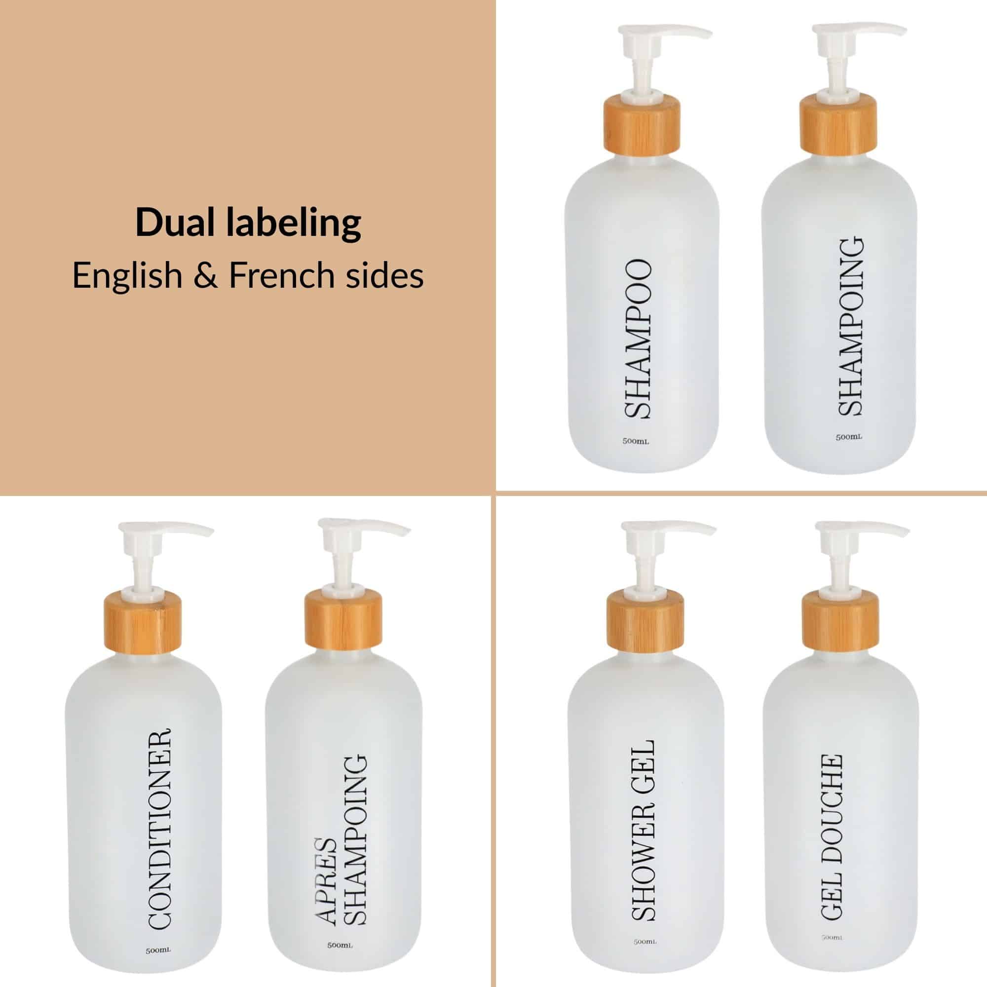 evideco-distributeur-savon-douche-blanc-lot-3x500ml-bambou image 2
