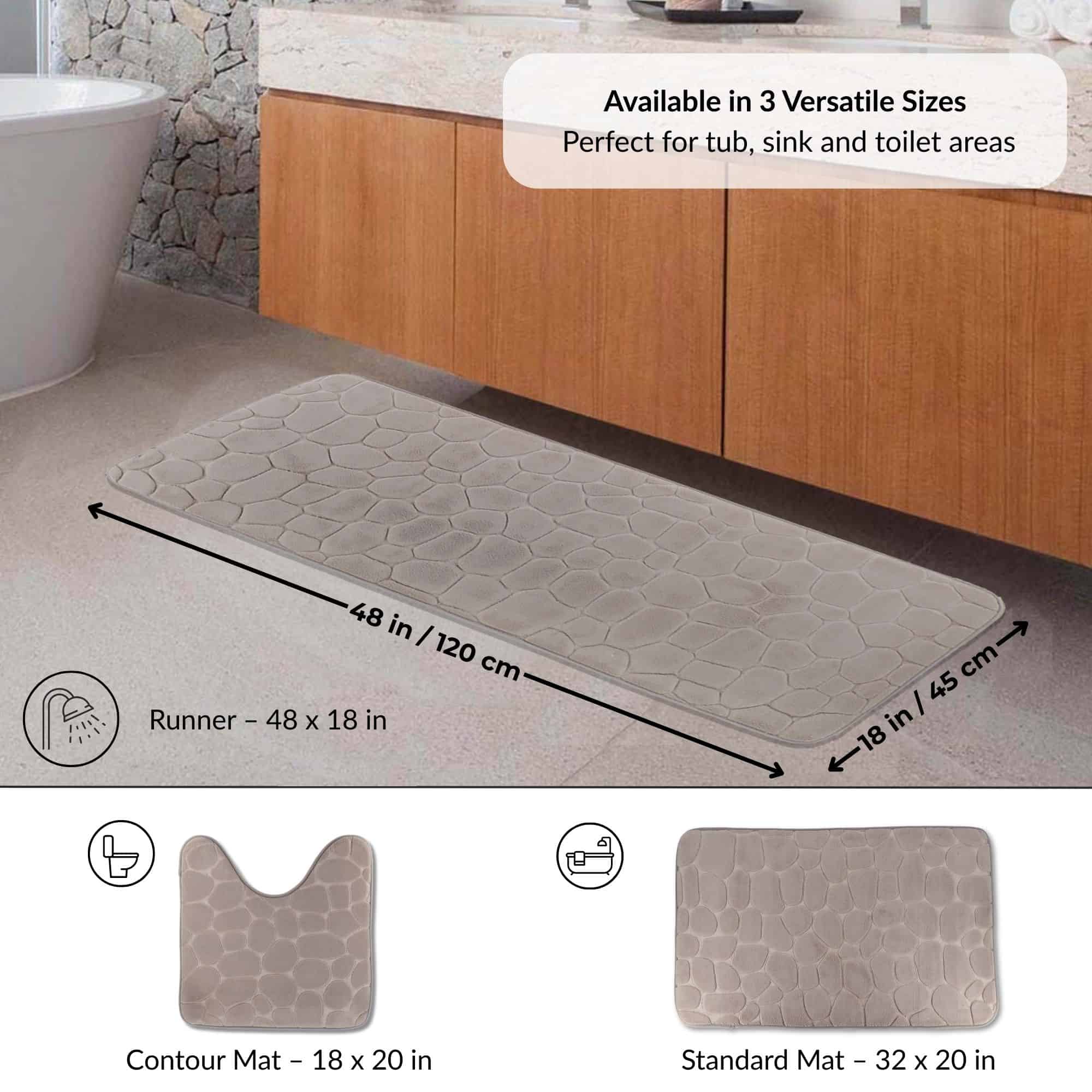 evideco-tapis-salle-de-bain-m-moire-de-forme-galets-taupe-48x18 image 4