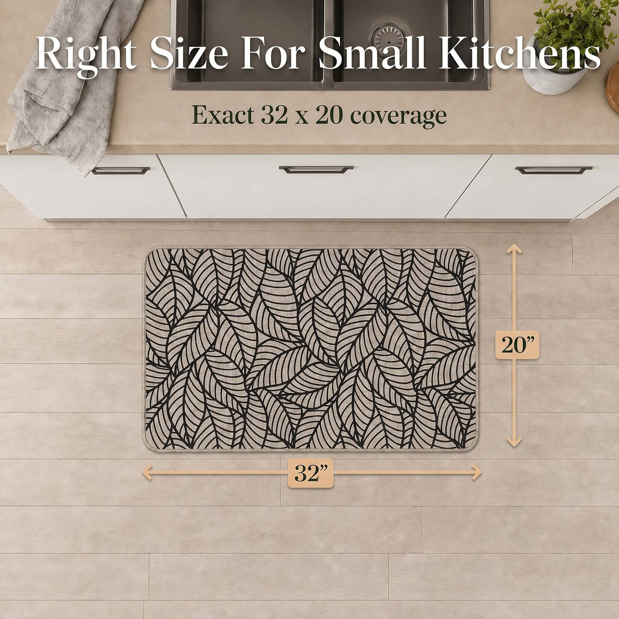 evideco-home-accessories-tapis-cuisine-feuilles-jungle-beige-81x51-cm image 3