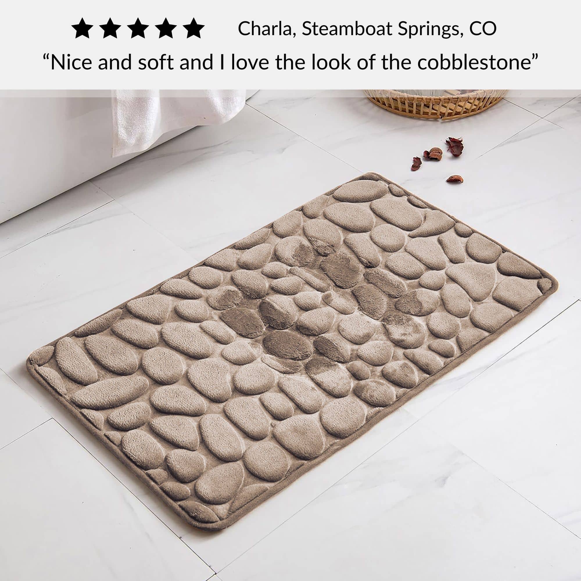 evideco-tapis-de-bain-m-moire-taupe-galets-81x51-cm image 7