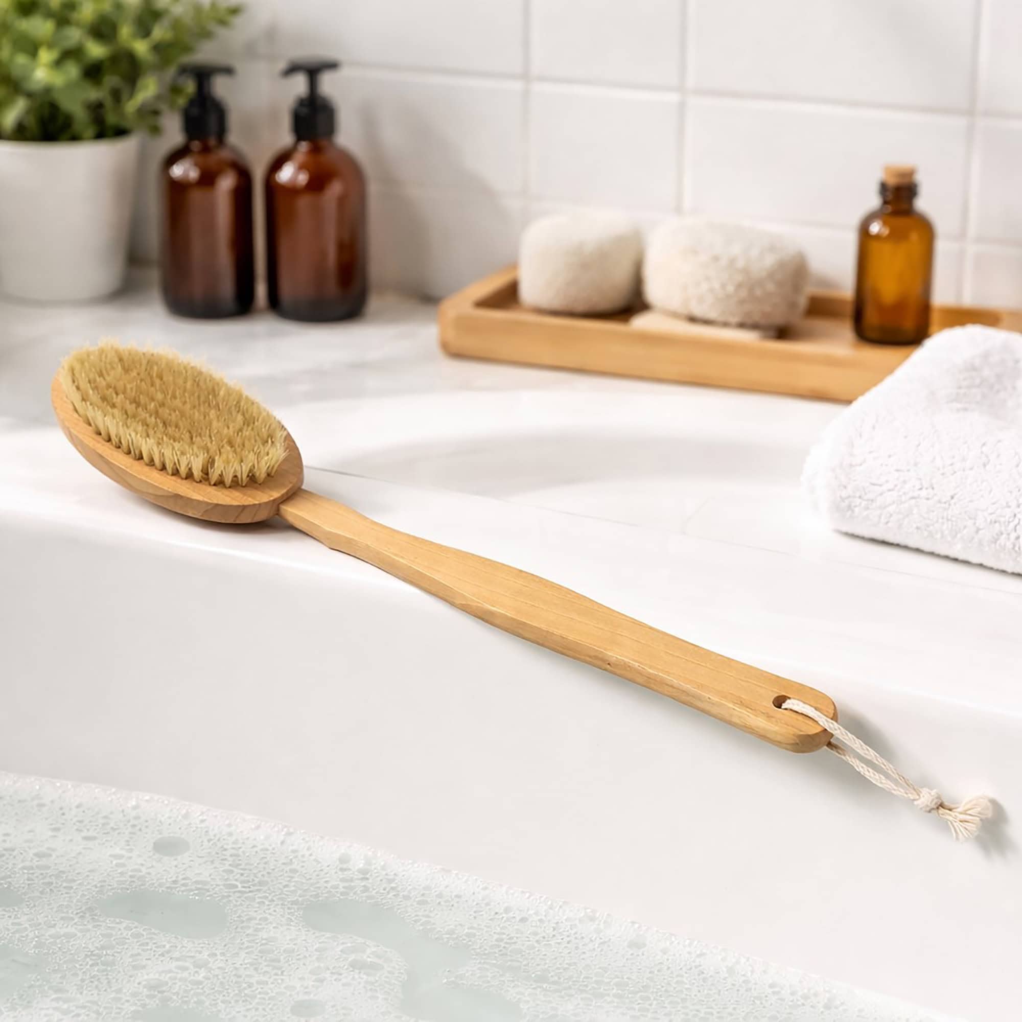 evideco-brosse-corps-bois-manche-long-dos-exfoliante image 1