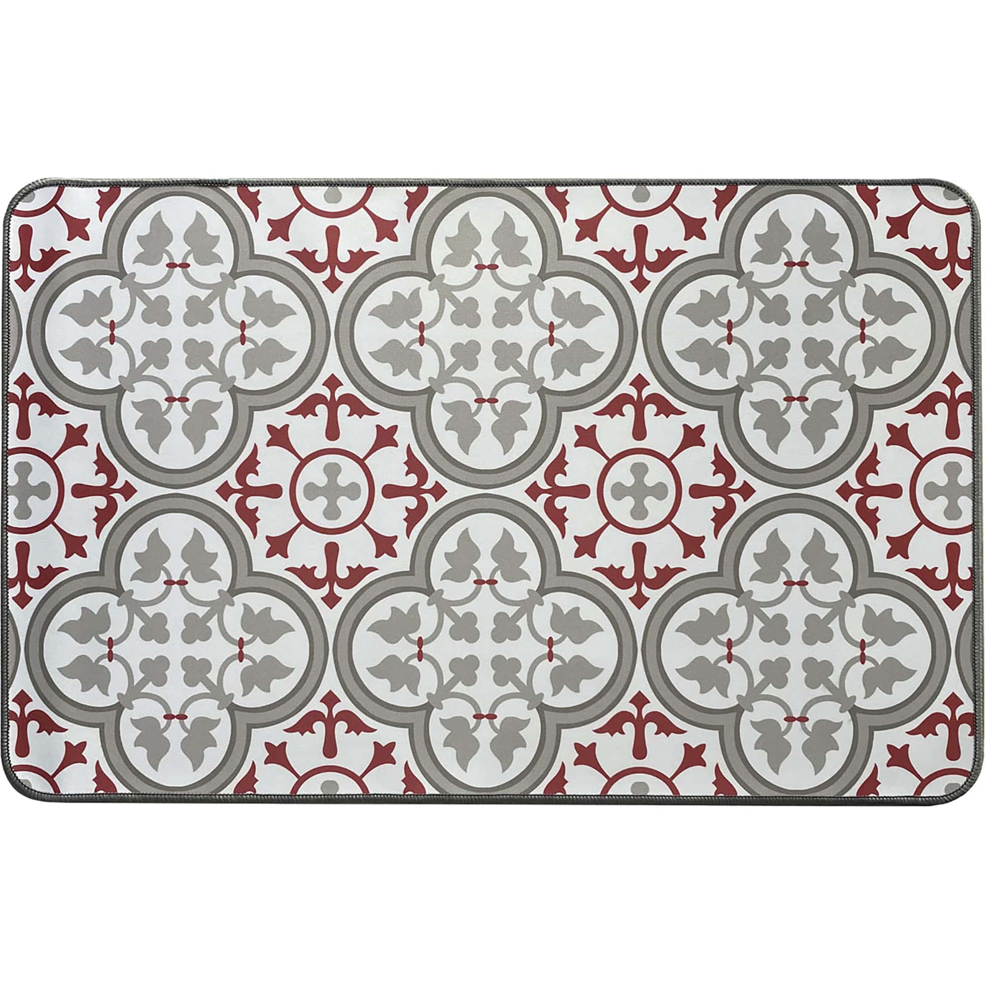 evideco-paco-tapis-cuisine-rouge-gris-carrelage-81x51-cm image 8