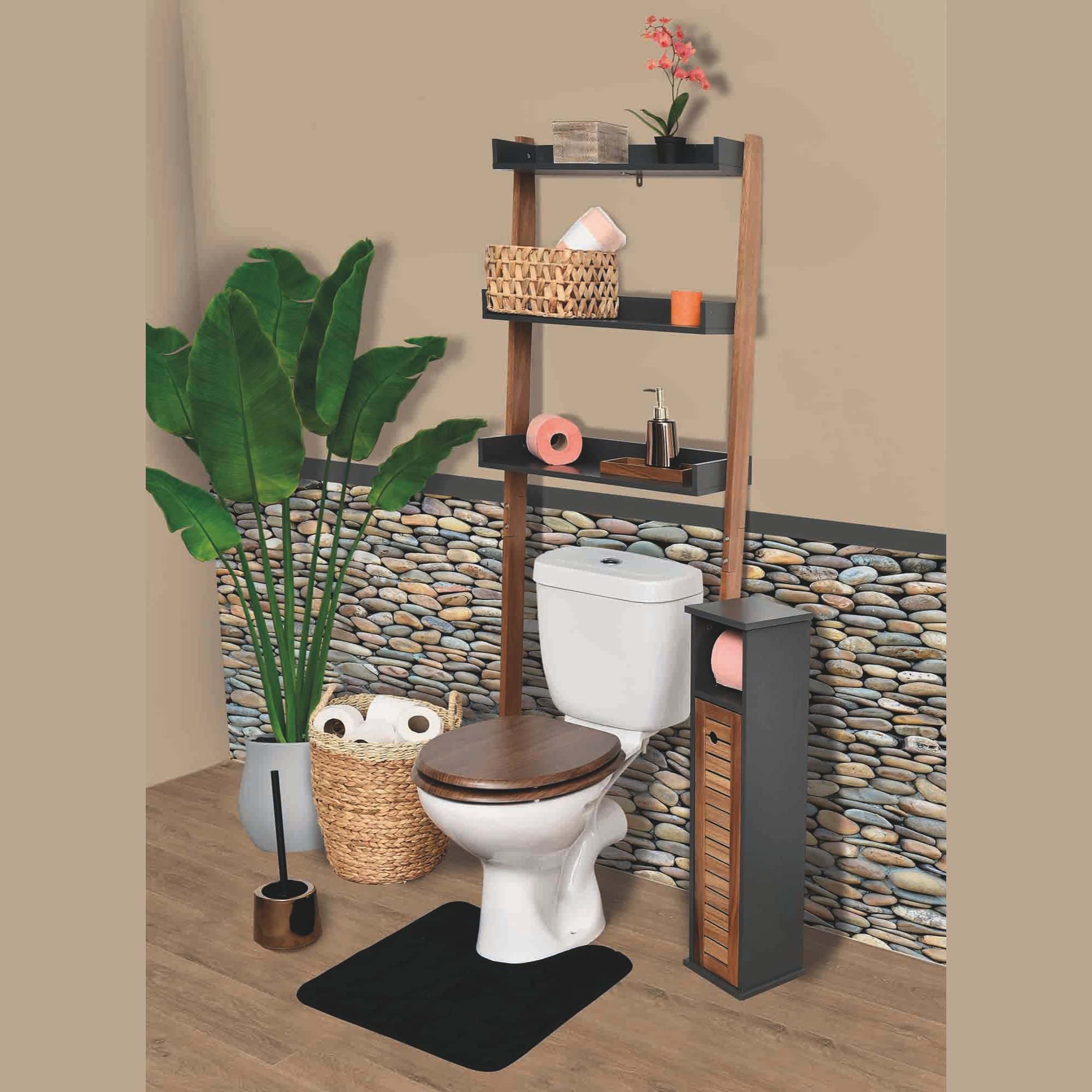 evideco-elements-meuble-wc-papier-toilette-marron-gris-6-rouleaux image 7