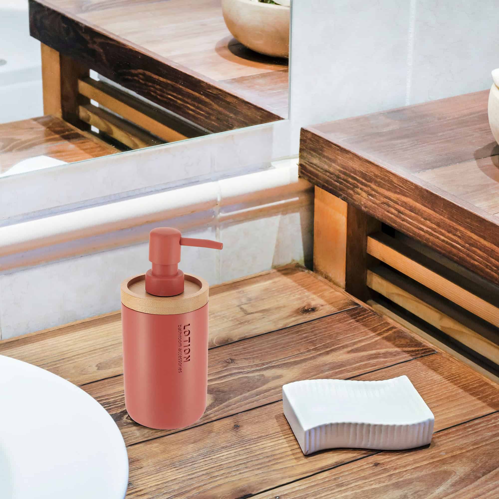 evideco-distributeur-savon-terracotta-bambou-rechargeable image 6