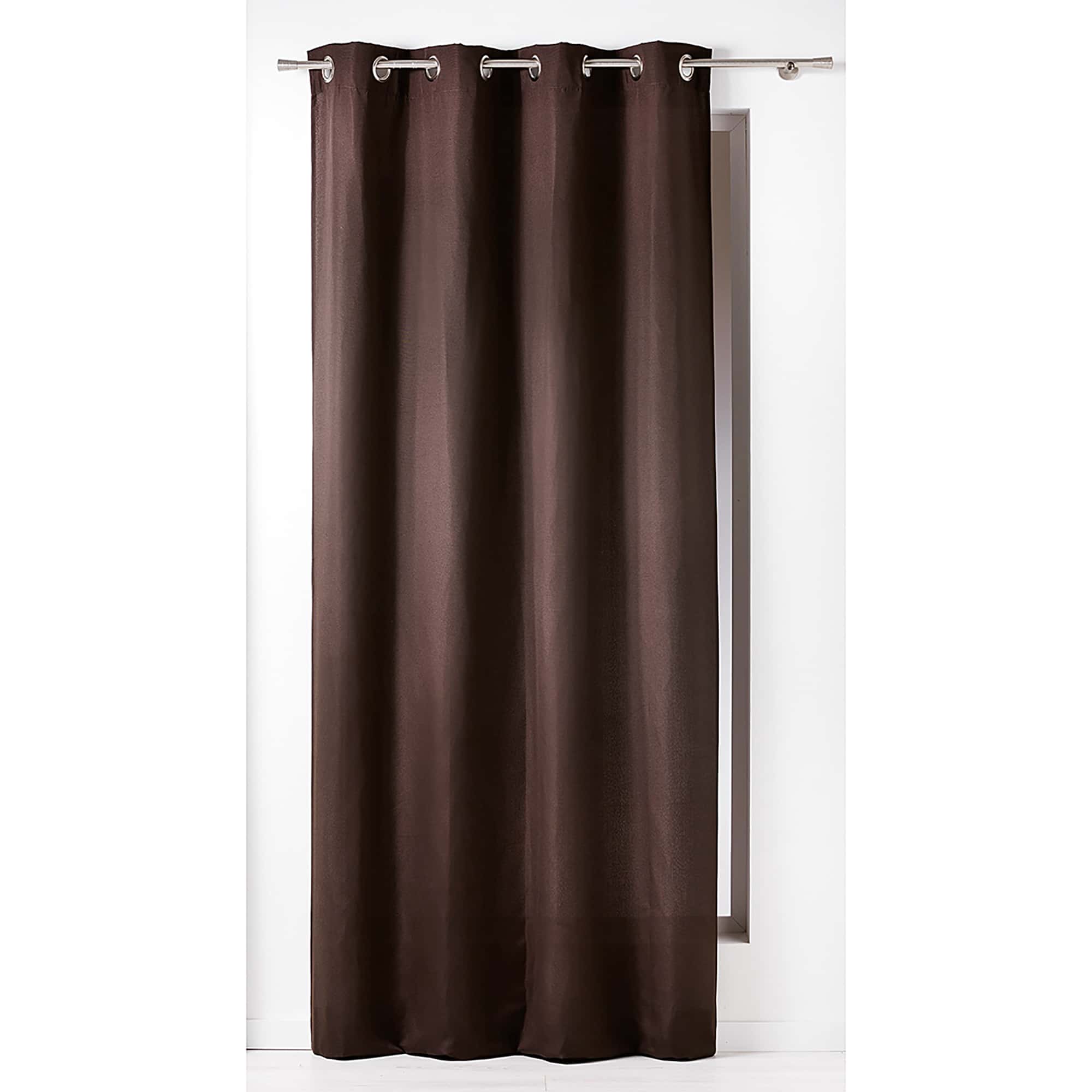 evideco-home-accessories-rideau-coton-chocolat-95x55-pouces image 1