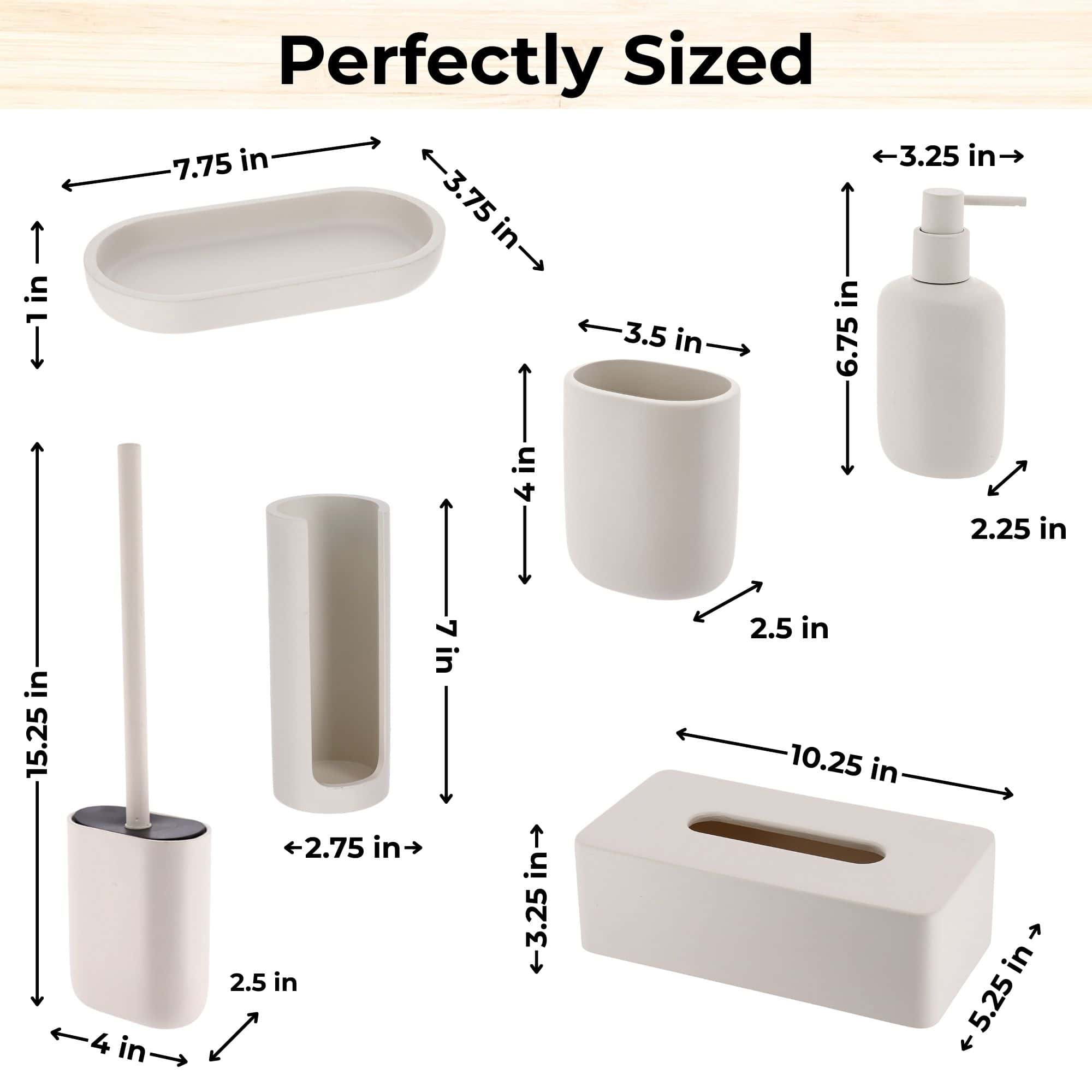 evideco-bathroom-accessories-ensemble-salle-de-bain-beige-6-pi-ces image 7