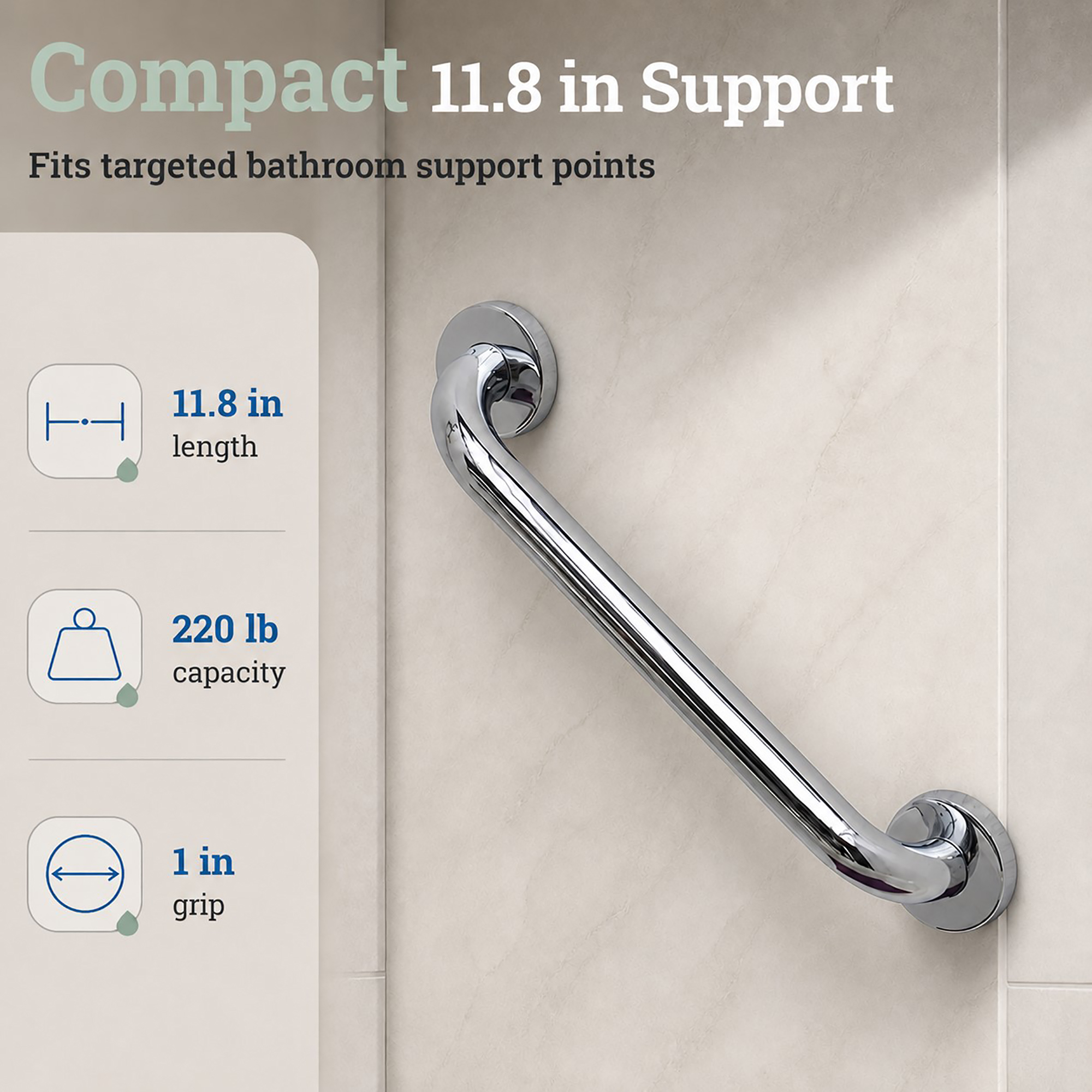evideco-barre-appui-salle-de-bain-chrome-droite-30-cm-inox image 2