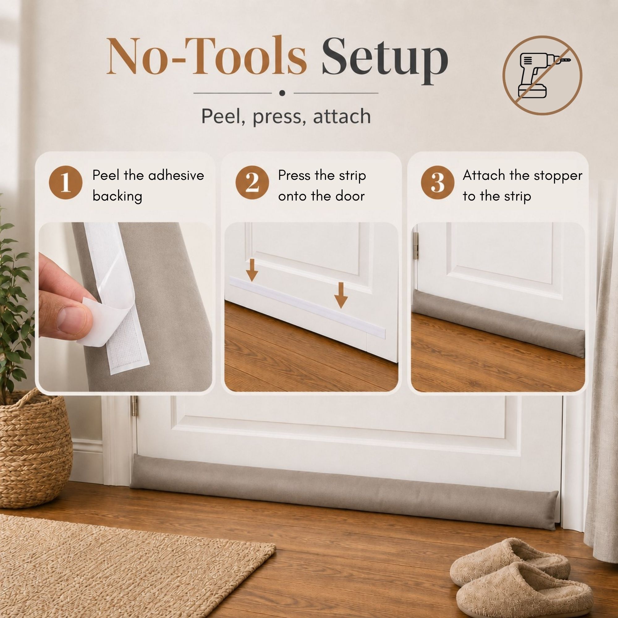 evideco-home-accessories-bas-de-porte-taupe-32-pouces-isolant image 5