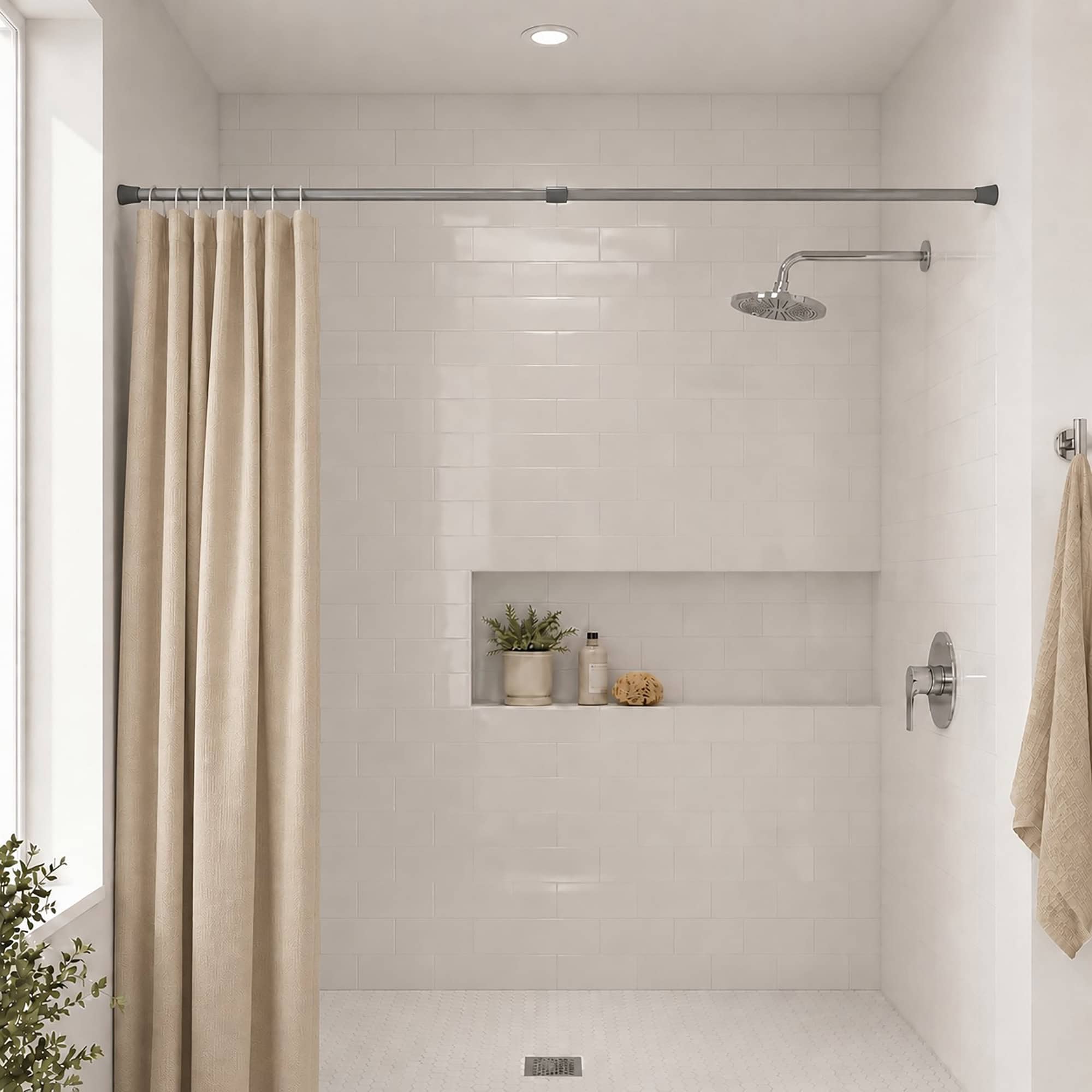 evideco-tringle-rideau-douche-extensible-43-79-argent-sans-per-age image 1