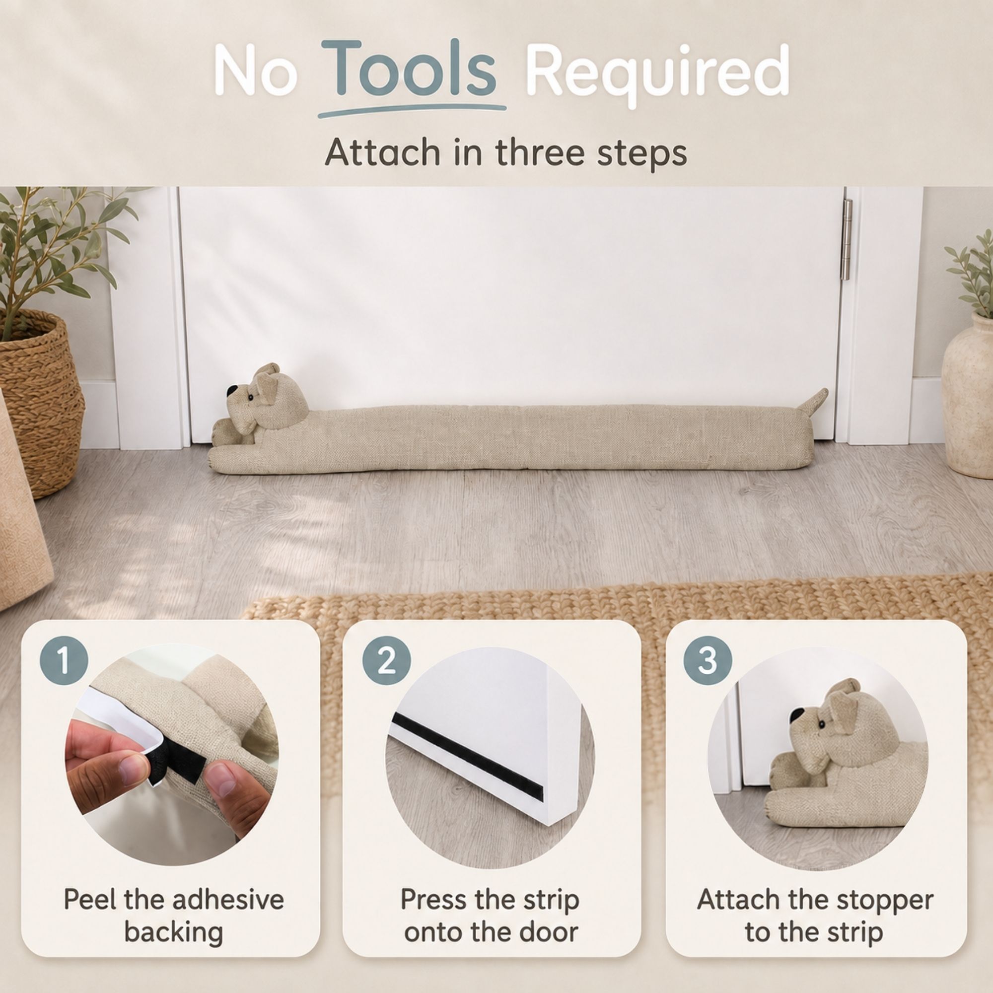 evideco-bas-de-porte-chien-beige-biscuit-avoine-35-pouces image 4