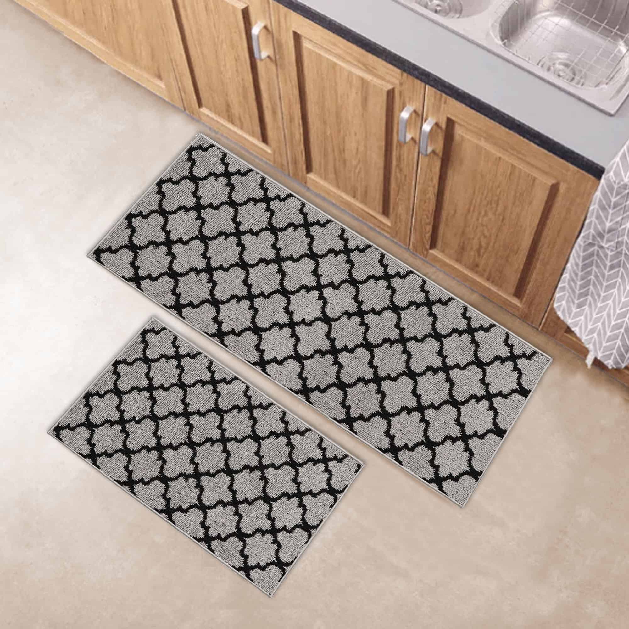 evideco-arabesque-tapis-cuisine-gris-noir-48x20-effet-laine image 6
