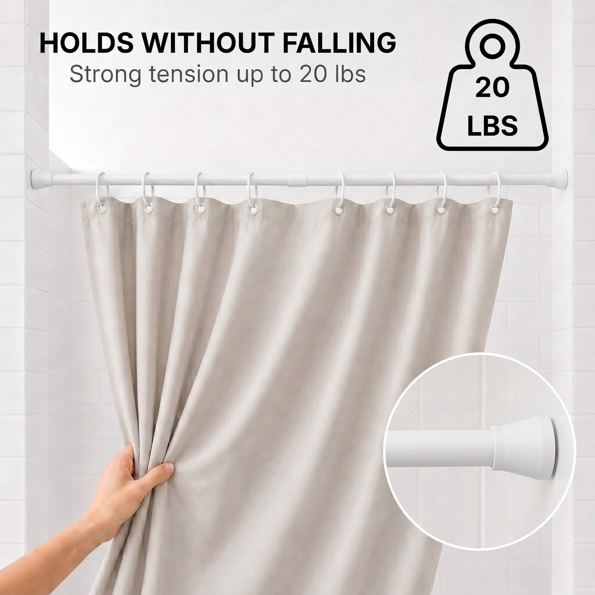evideco-tringle-douche-extensible-blanche-71-119cm-sans-per-age image 2
