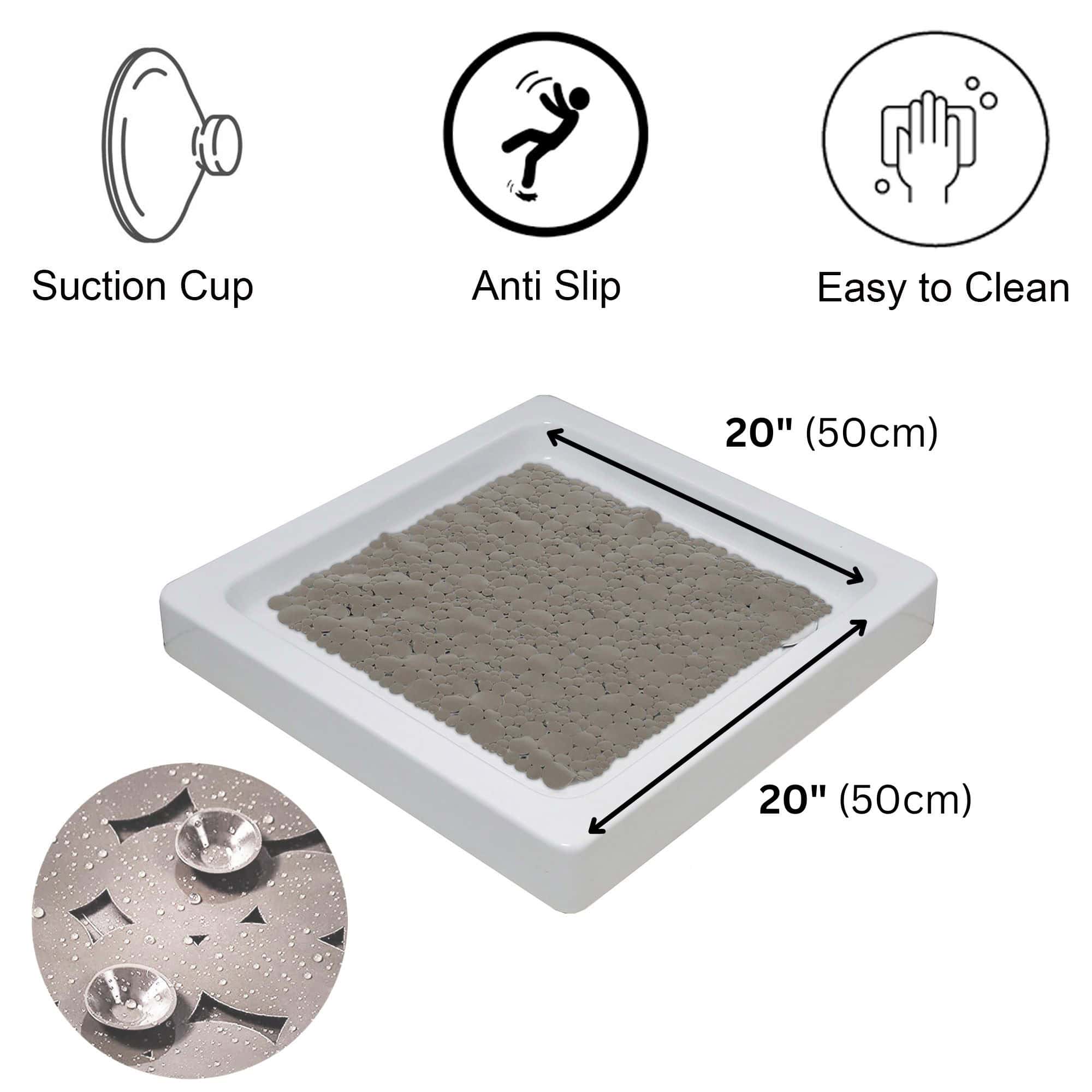 evideco-shower-accessories-tapis-douche-carr-taupe-bulles-50x50 image 3