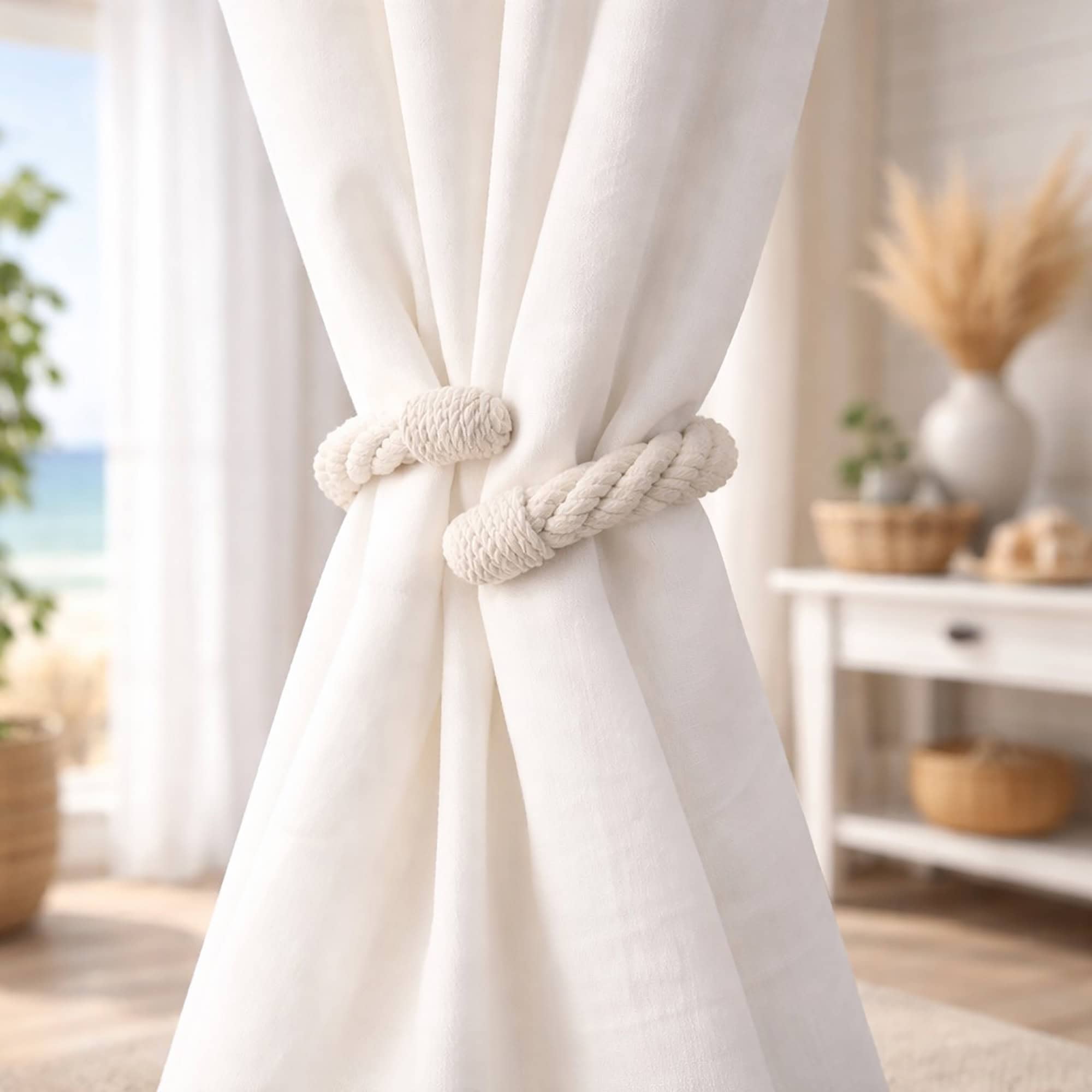 evideco-embrasse-rideau-corde-blanche-coton-lot-de-2 image 2