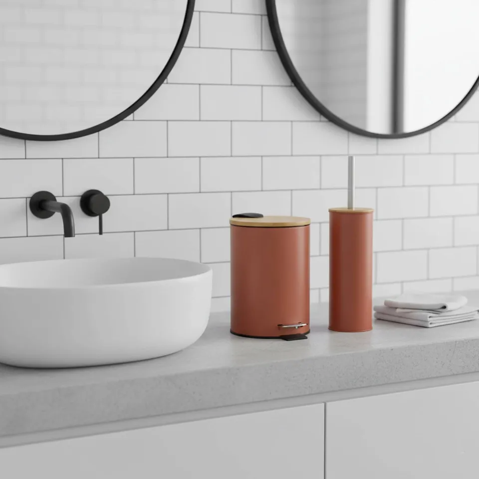evideco-set-salle-de-bain-terracotta-bambou-2-pi-ces image 1