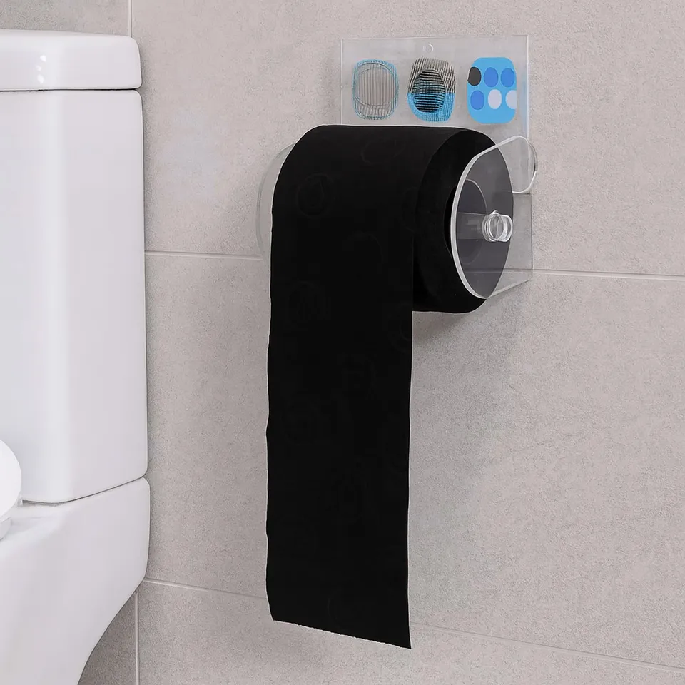 evideco-street-art-porte-papier-toilette-ventouse-bleu-gris image 1
