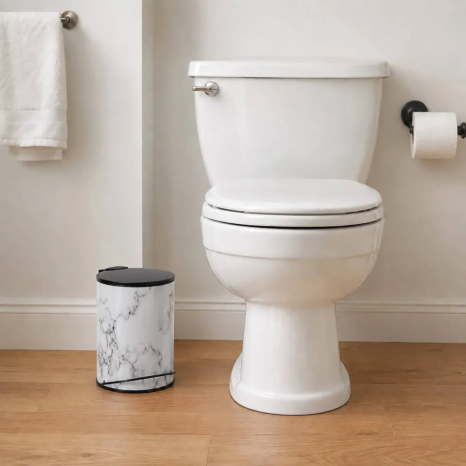 evideco-carrara-noir-poubelle-salle-de-bain-3l-noir image 1