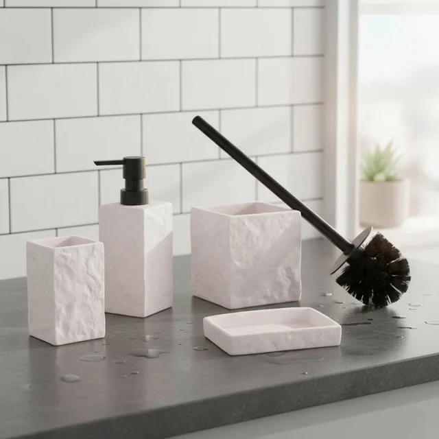 evideco-stone-set-salle-de-bain-blanc-effet-pierre-4-pi-ces image 1