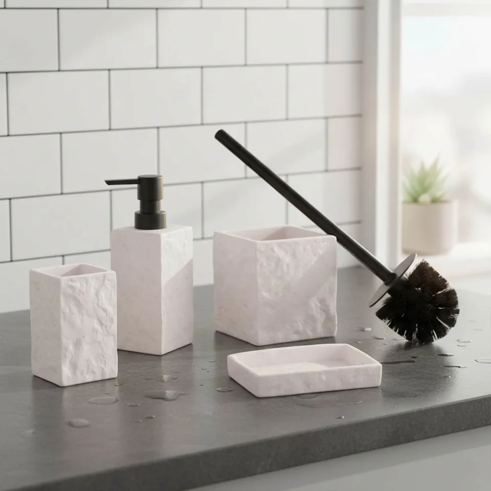 evideco-stone-set-salle-de-bain-blanc-effet-pierre-4-pi-ces image 1