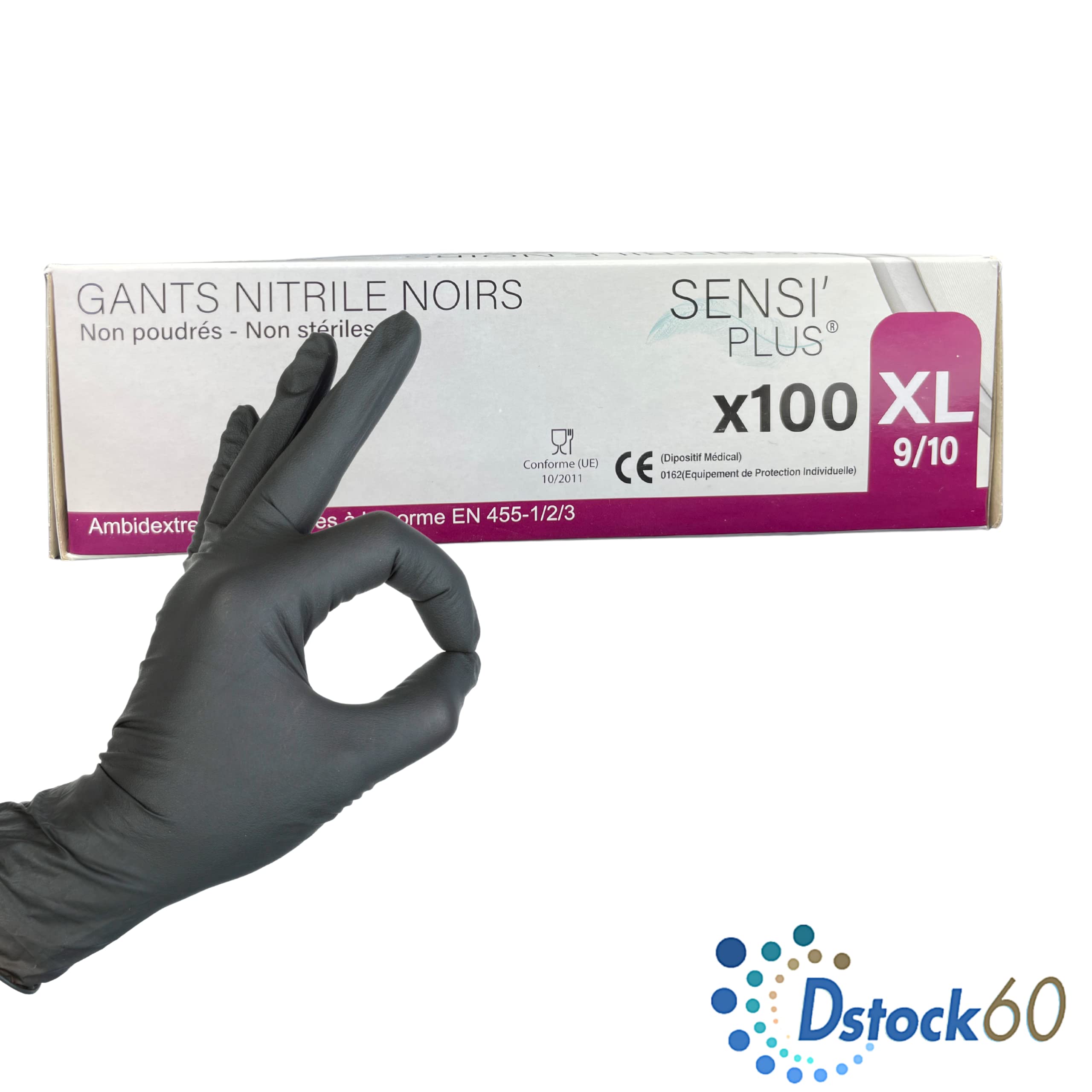 dstock60-sensi-plus-gants-nitrile-noirs-taille-xl-bo-te-100 image 4
