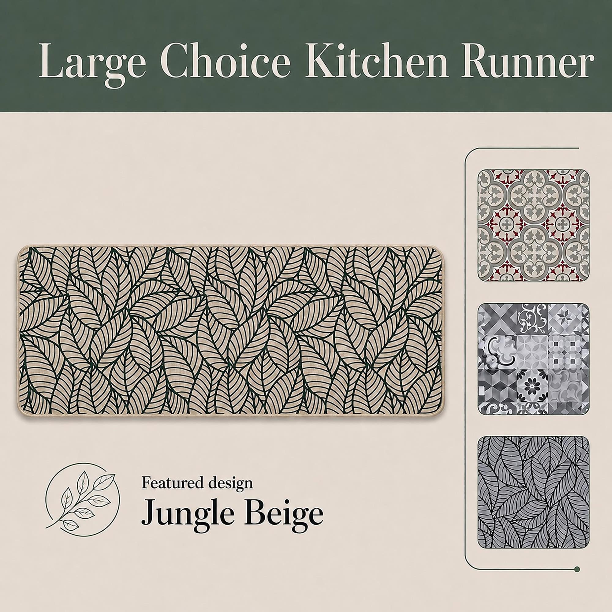 evideco-home-accessories-tapis-cuisine-feuilles-beige-47x20-pouces image 2