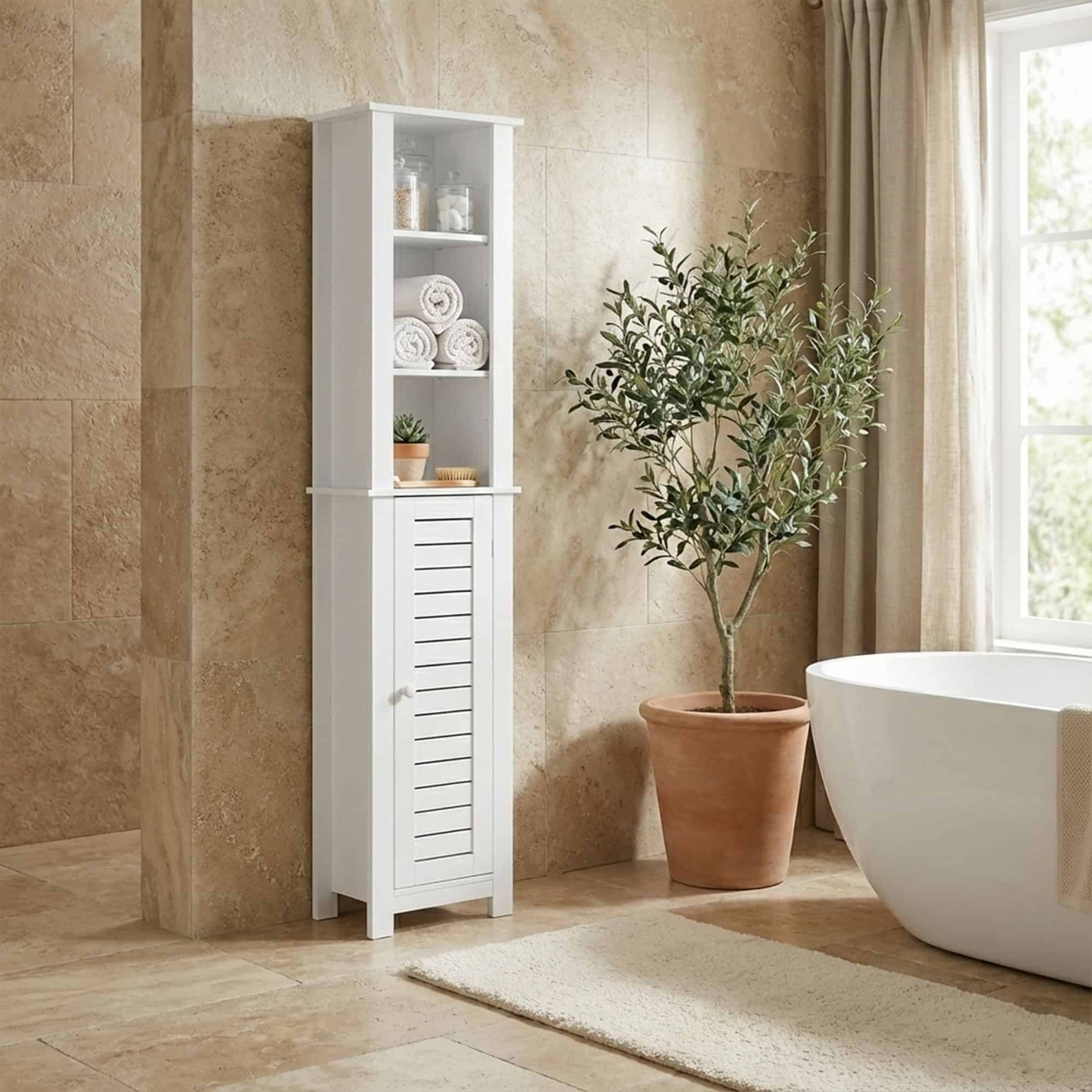 evideco-santorin-colonne-salle-de-bain-blanche-troite image 3