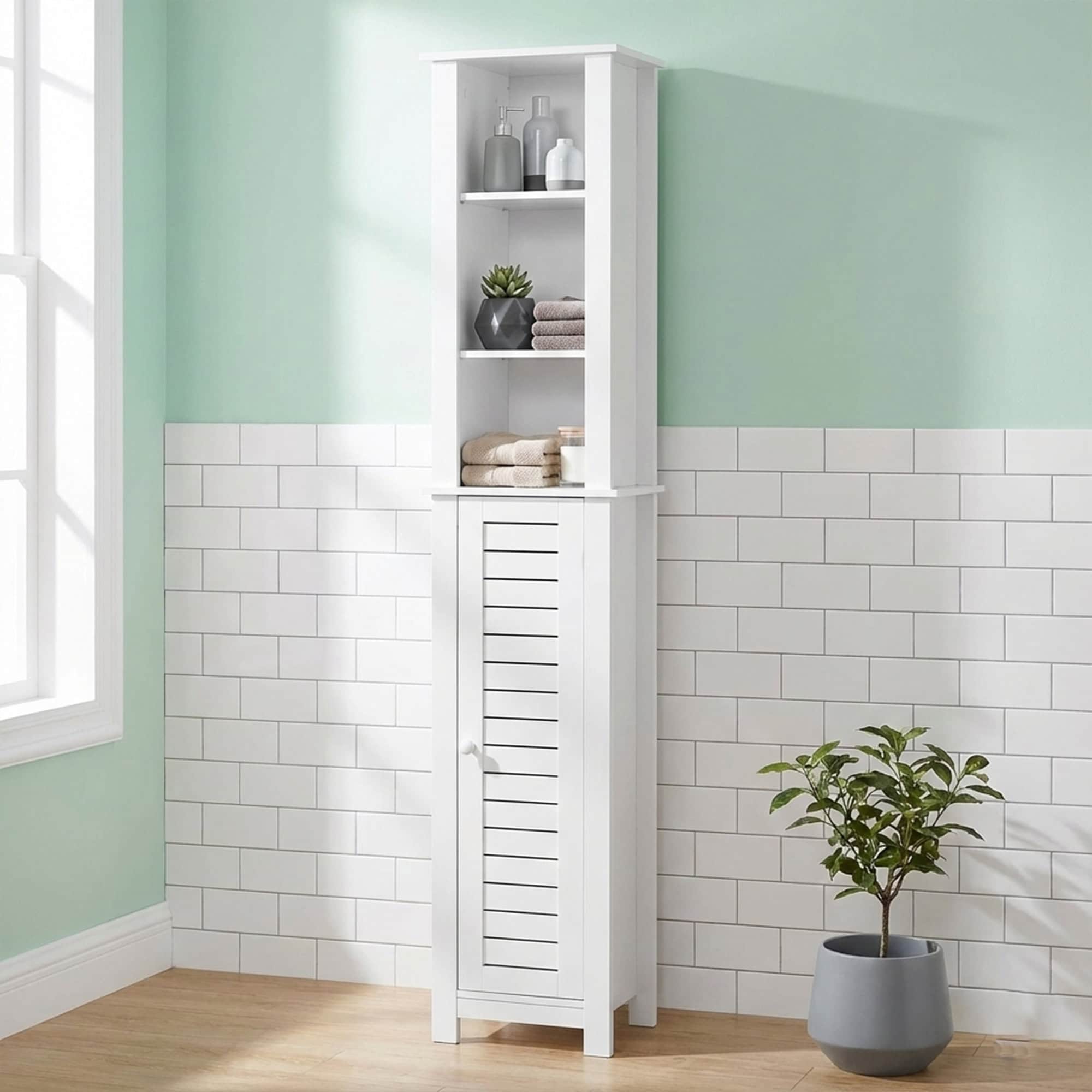 evideco-santorin-colonne-salle-de-bain-blanche-troite image 1