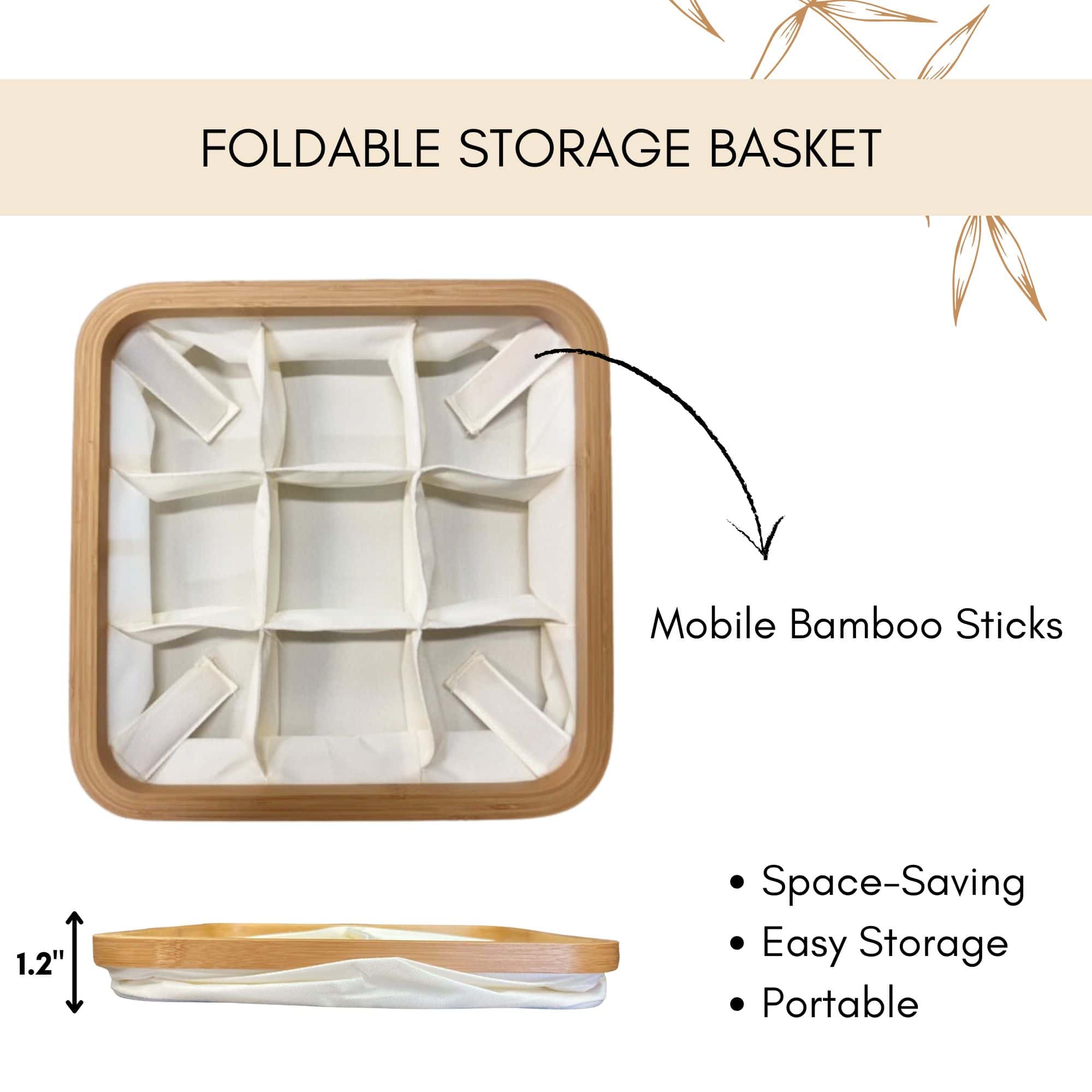 evideco-panier-rangement-cru-pliable-9-cases-bambou image 5